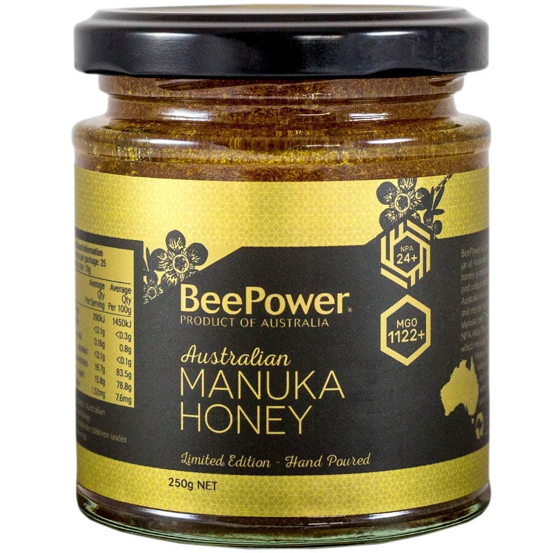 Australian Manuka Honey Limited Edition - BeePower Hand Poured Honey NPA 24+ MGO 1122+ 250g (8.8 Oz)