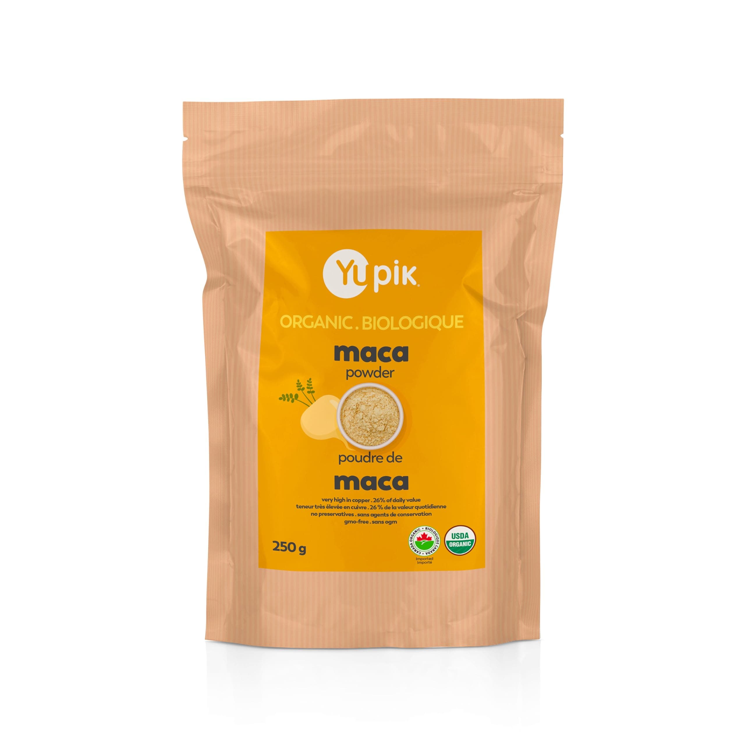 Organic Yellow Maca Powder, 8.8 oz, USDA Certified, Gluten-Free, Raw, Vegan, Kosher, Non-GMO, Nutty & Earthy Superfood for Smoothies & Baking