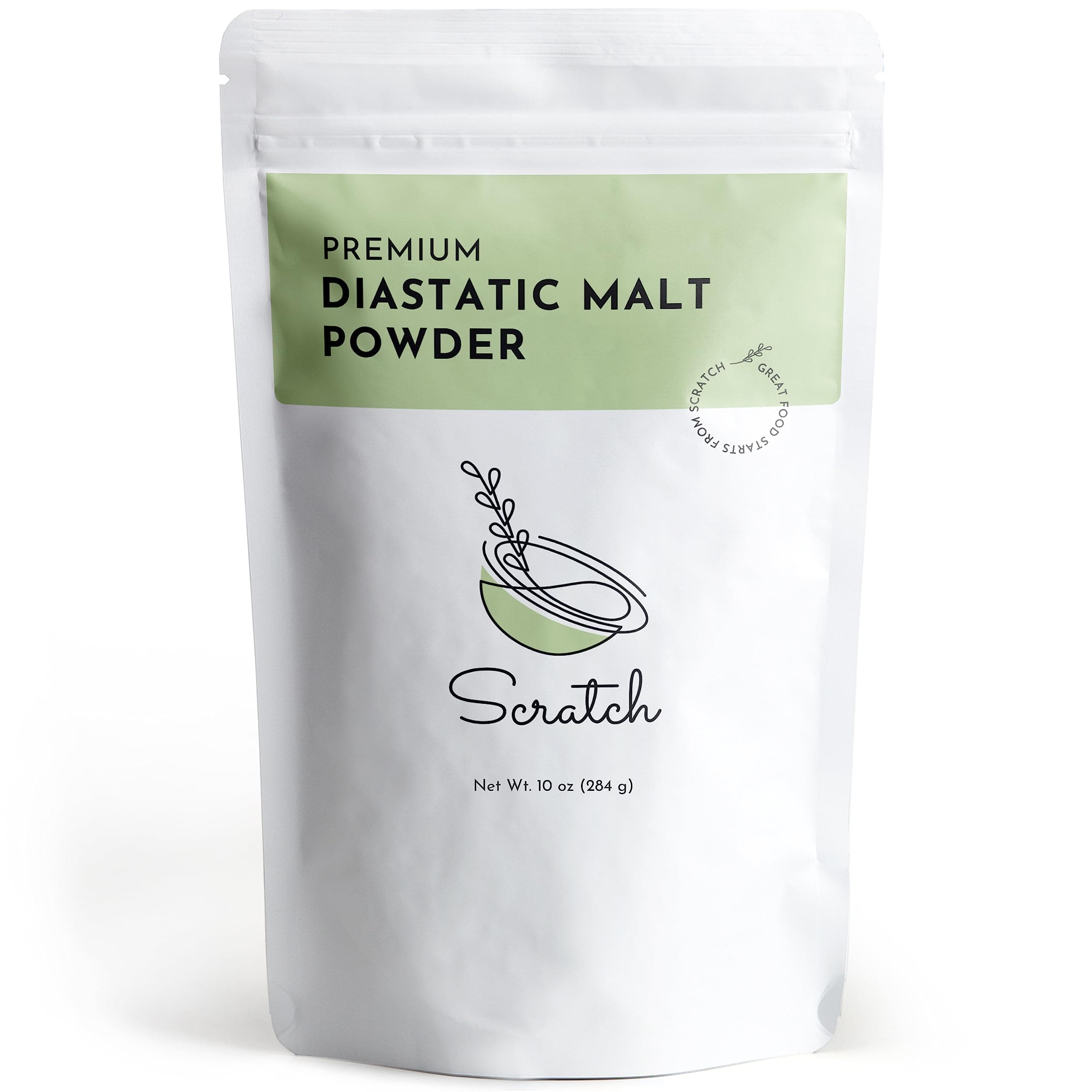 Diastatic Malt Powder for Baking - (10oz) Dried Barley Malt for Baking Bread - Bread Improver - Premium Baking Ingredients for Breads, Pizzas, Pretzels, Desserts, Shakes and More