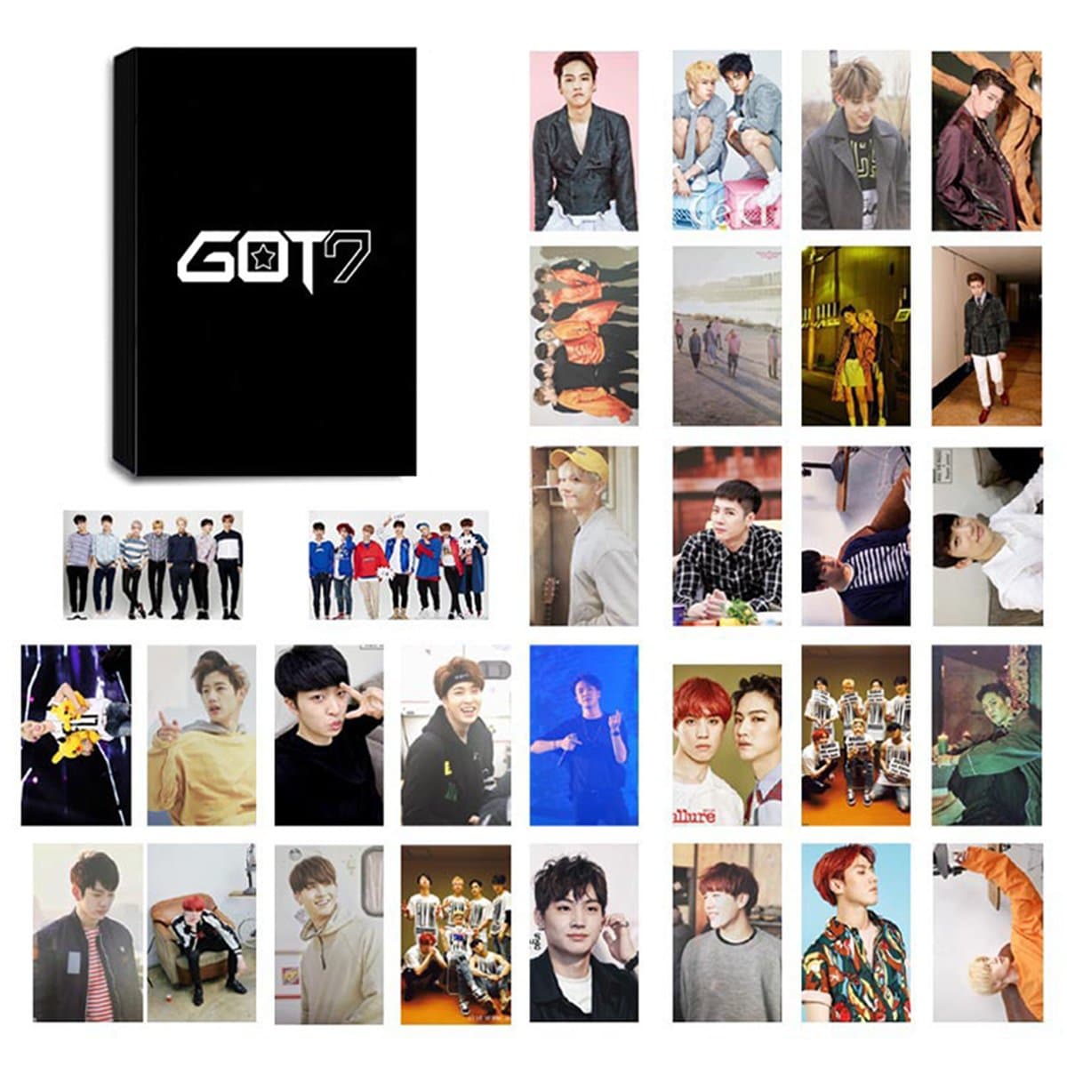 KPOP GOT7 Lomo Cards Got Seven Photocard Set of 30 for iGOT7 Fan with Greeting Card Postcards Box (GOT7 2)