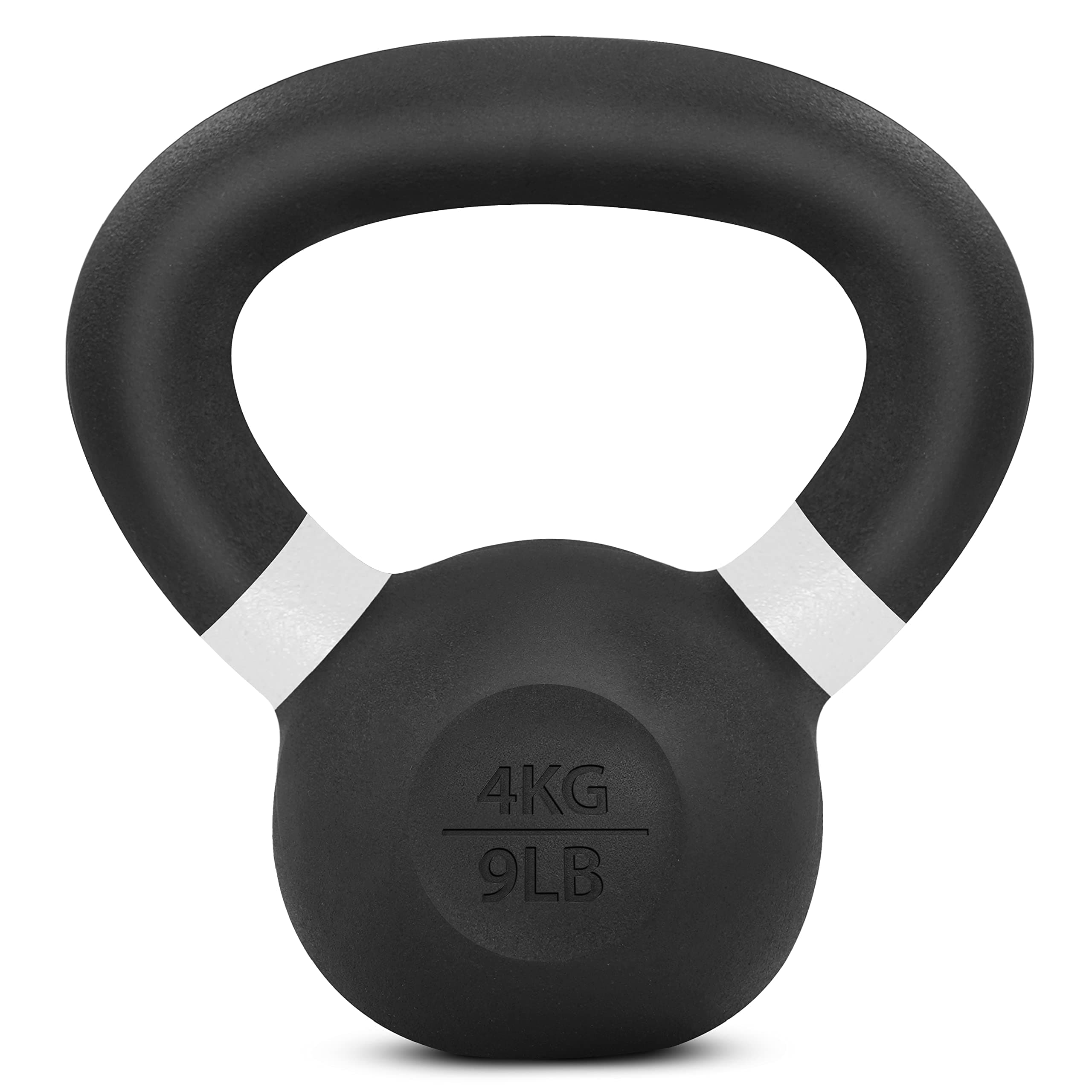 Powder Coated Kettlebell, Cast Iron Core Kettlebells with Non-Slip Handle & Flat Bottom for Conditioning, Heavy Duty for Strength Training, 9lb to 71lb - Single & Pair