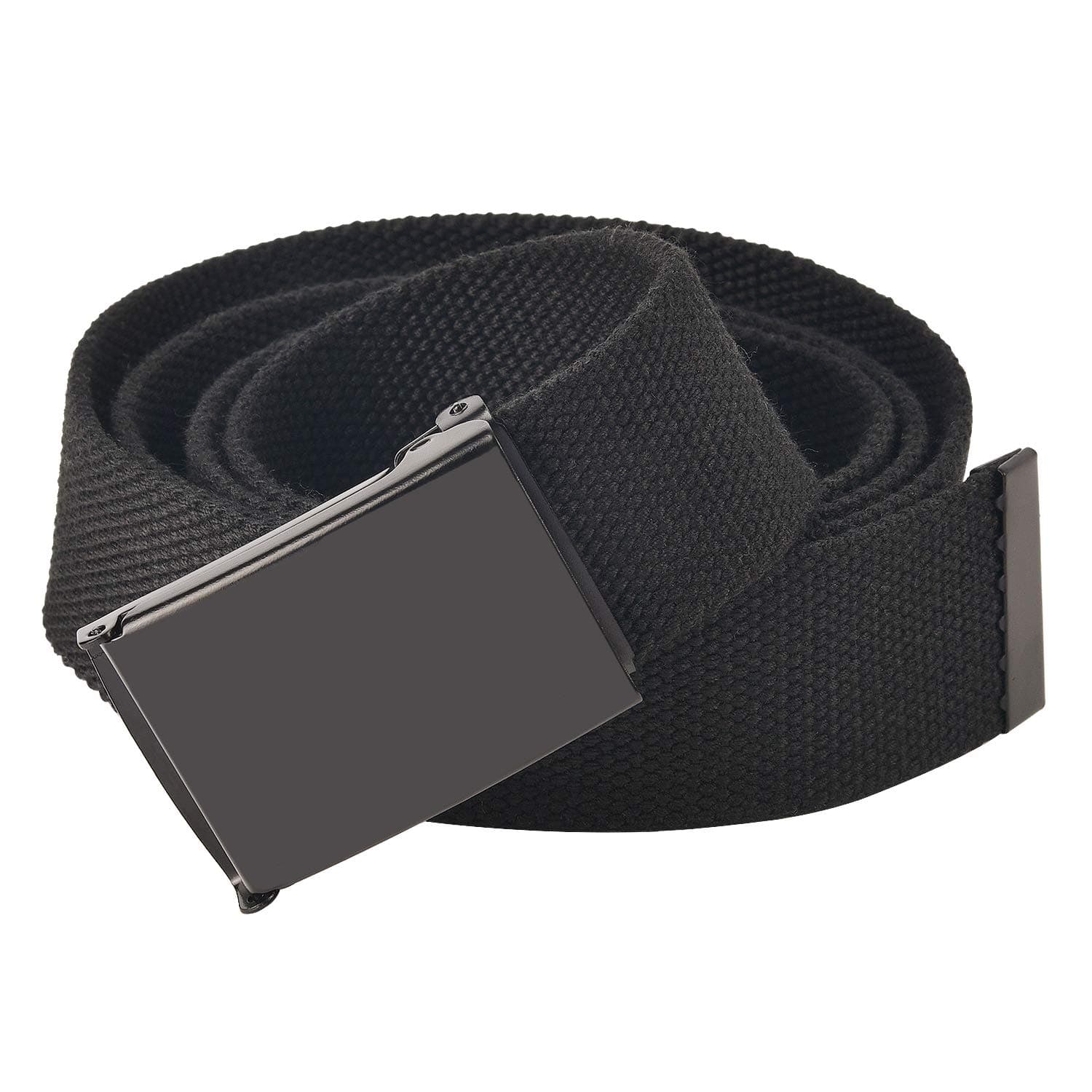 KEYNAT Men's Canvas Webbing Belt with Metal Flip-Top Buckle, Adjustable Military Tactical Belt for Outdoor, Sport, Casual Occasions, 45''