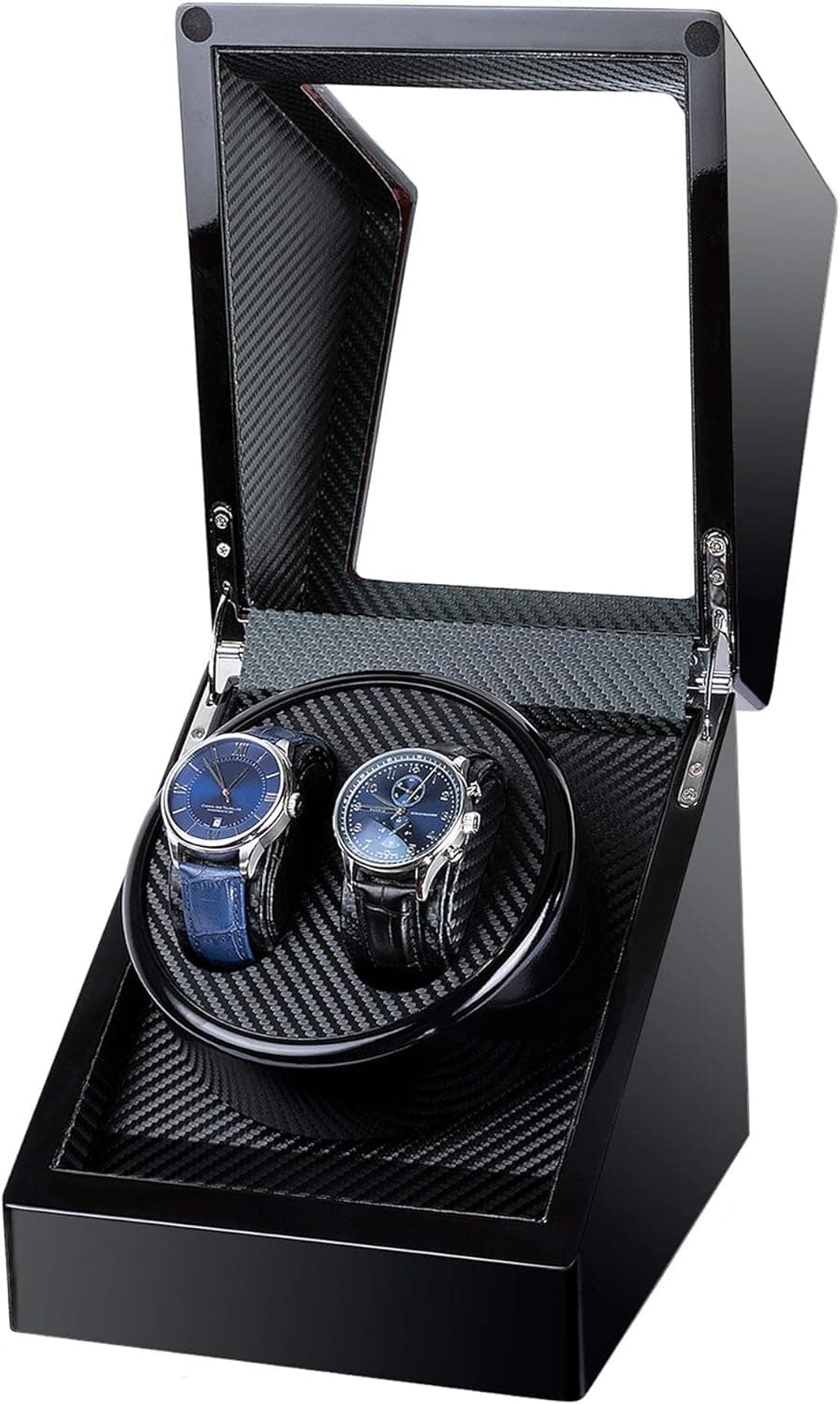Watch Winder for Rolex, Automatic Watch Winder Box, Double Watch Winder with Japanese Quiet Motor Battery Powered or AC Adapter Black, Black, Black