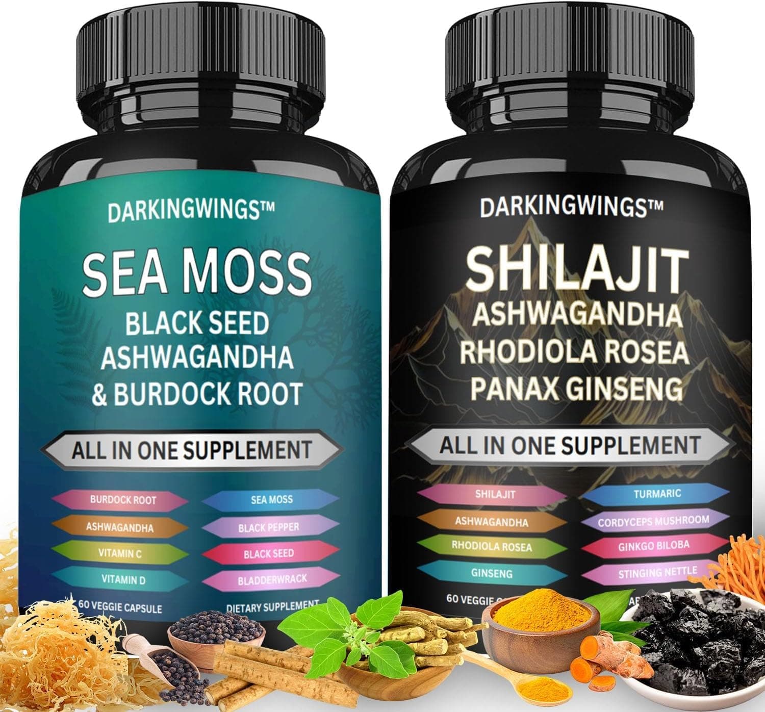 Shilajit and Sea Moss Capsule, Complete Vitality Formula – Shilajit, Sea Moss, Black Seed Oil, Adaptogens – Natural Energy & Immune Support