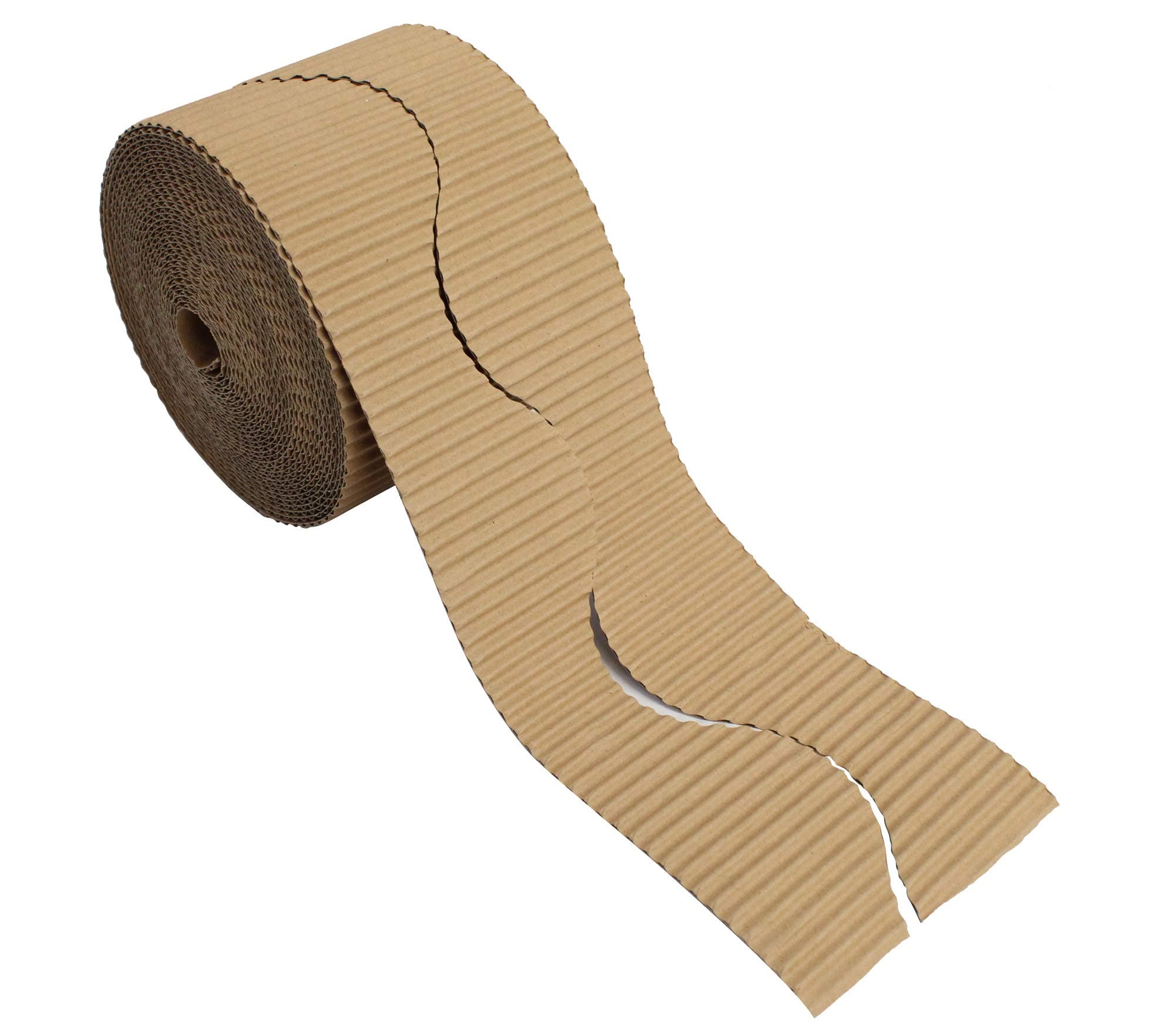 Bright Ideas Corrugated Border Rol for School Displays, Natural, 10cm x 7.5m. BI7875.