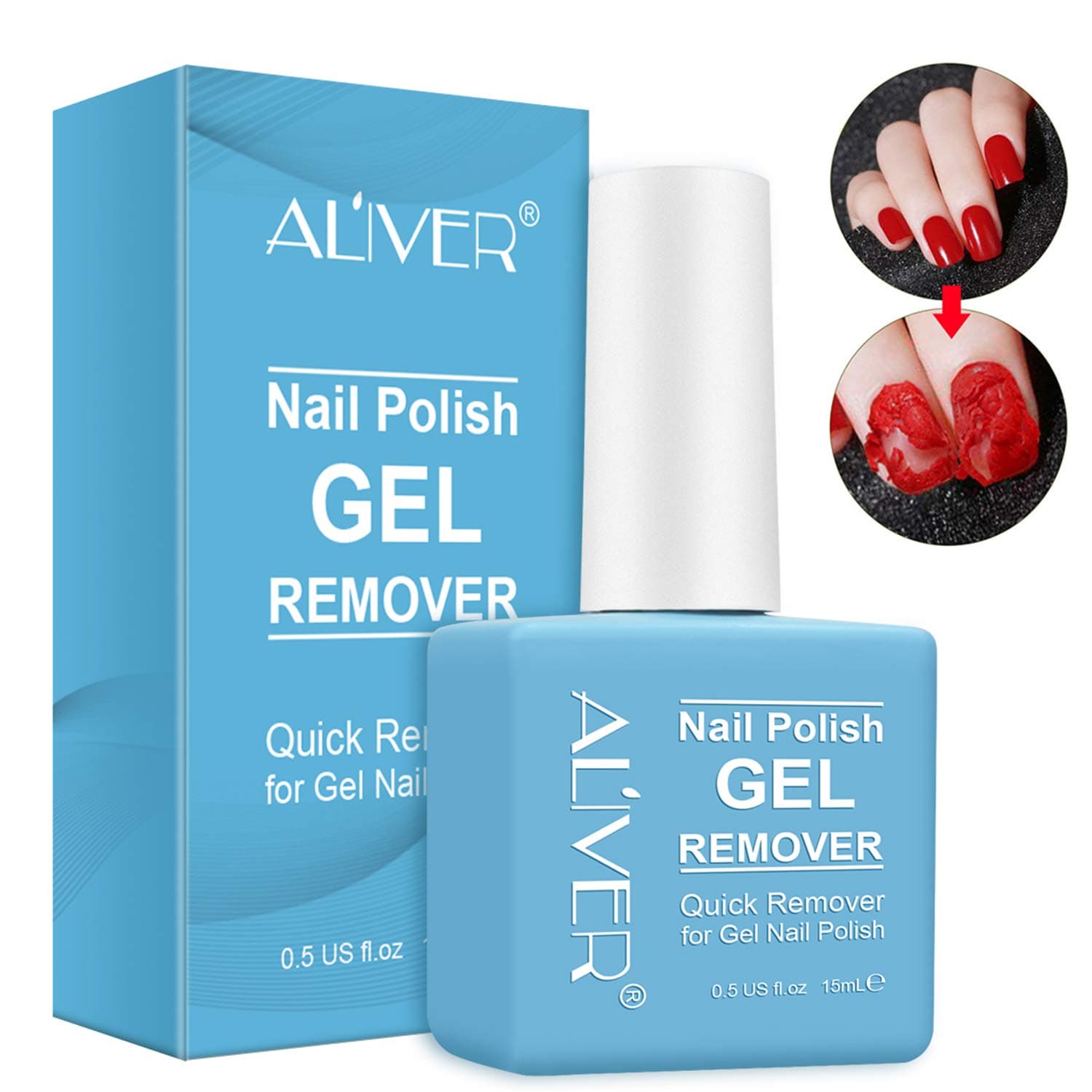 Gel Polish Remover, Gel Nail Polish Remover, Removes Soak-Off Gel Polish, Quickly, Clean and Harmless, Easy to Use, Don't Hurt Your Nails - 15ml Blue