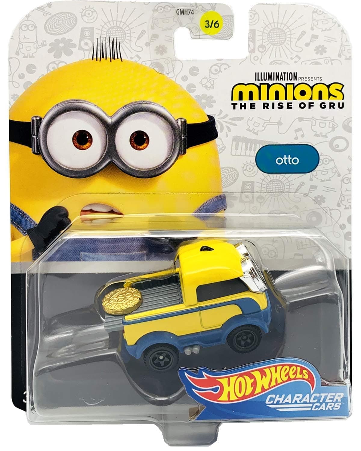 Minions 105402348 Illumination The Rise of Gru 2 Character Cars Toy for Kids, Assorted