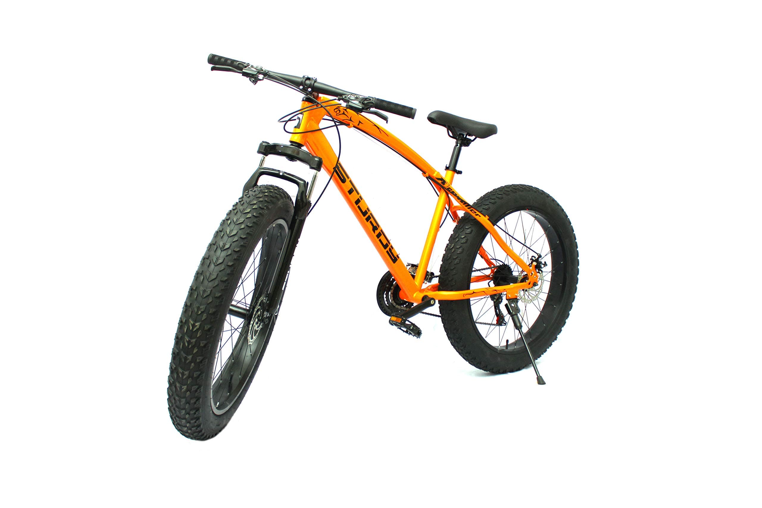 Sturdy Fat Bike with 26X4 INCH Tyres (White & Blue) - Mountain Fat Bike