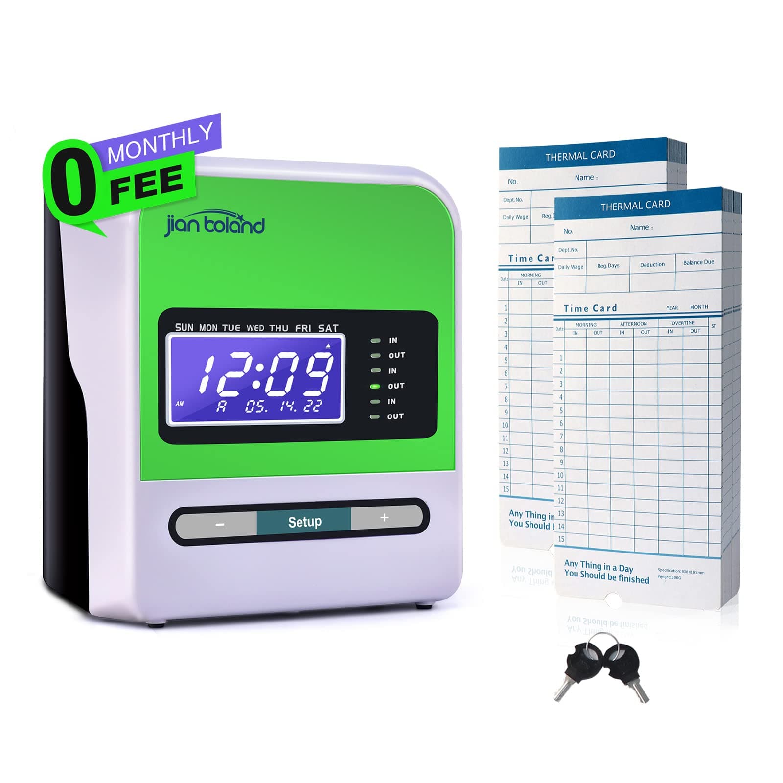 JIAN BOLAND Thermal Time Clocks for Employees Small Business in/Out Time Punc...