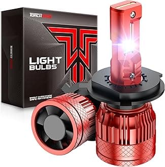 H4 9003 Bulbs, 1000% Super Brighter H4/HB2 Powersports Bulb, 6500K Cool White Fog Lights, IP68, 60000Hrs Lifespan, CanBus Ready, Plug-N-Play, Pack of 2