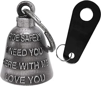 Dream Apparel Motorcycle Bell Guardian Angel Drive Away Gremlin, Biker Bell for Men Women Rider Riding, Good Luck Gift, Rider Safely & I Need You & Love You, One Size, Riding