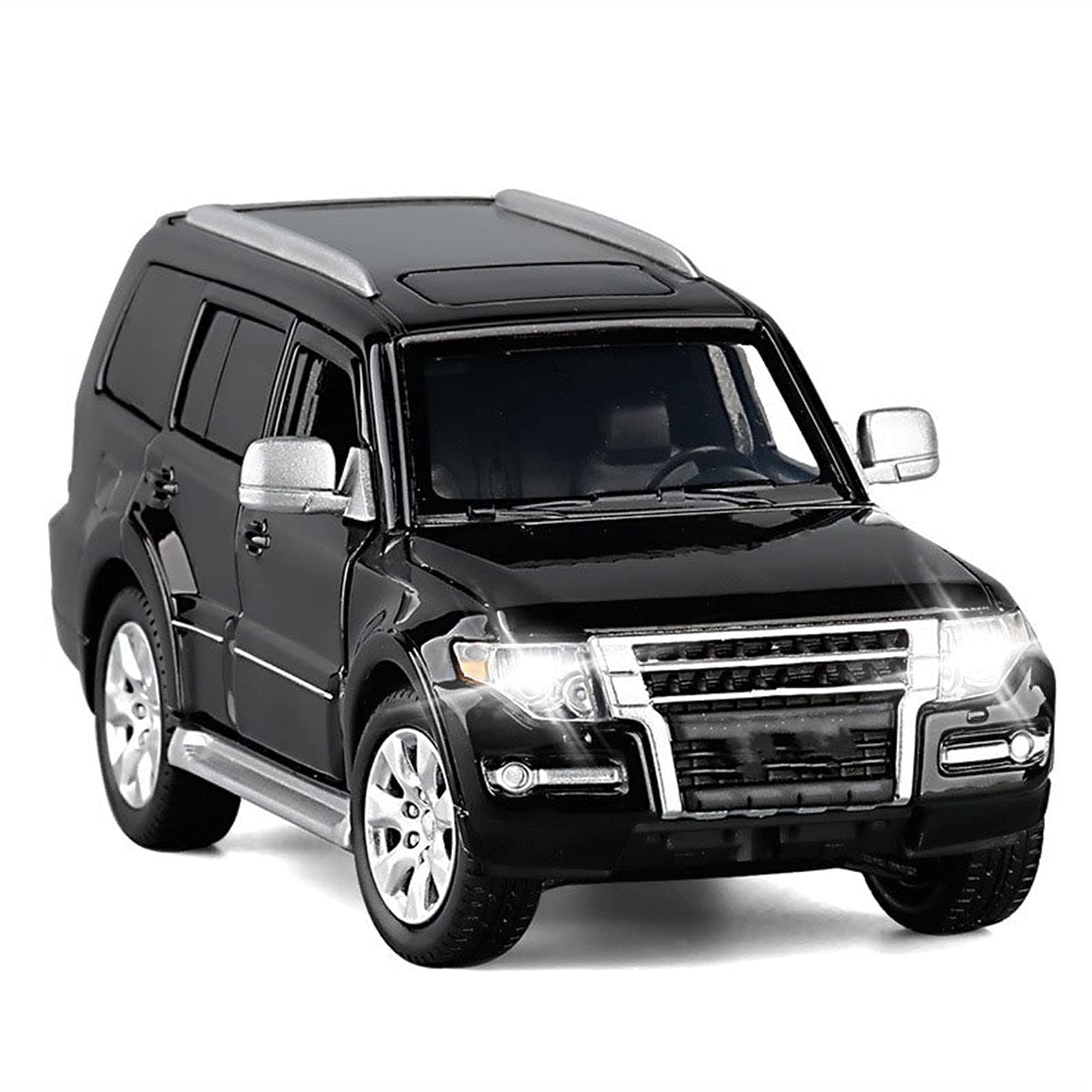 car toy diecast cars 1/32 For Pa-jero For V97 SUV Model Toy Car Alloy Die Cast Sound Light Steering Shock Aabsorber Off Road Toys Vehicle (Color : 2)