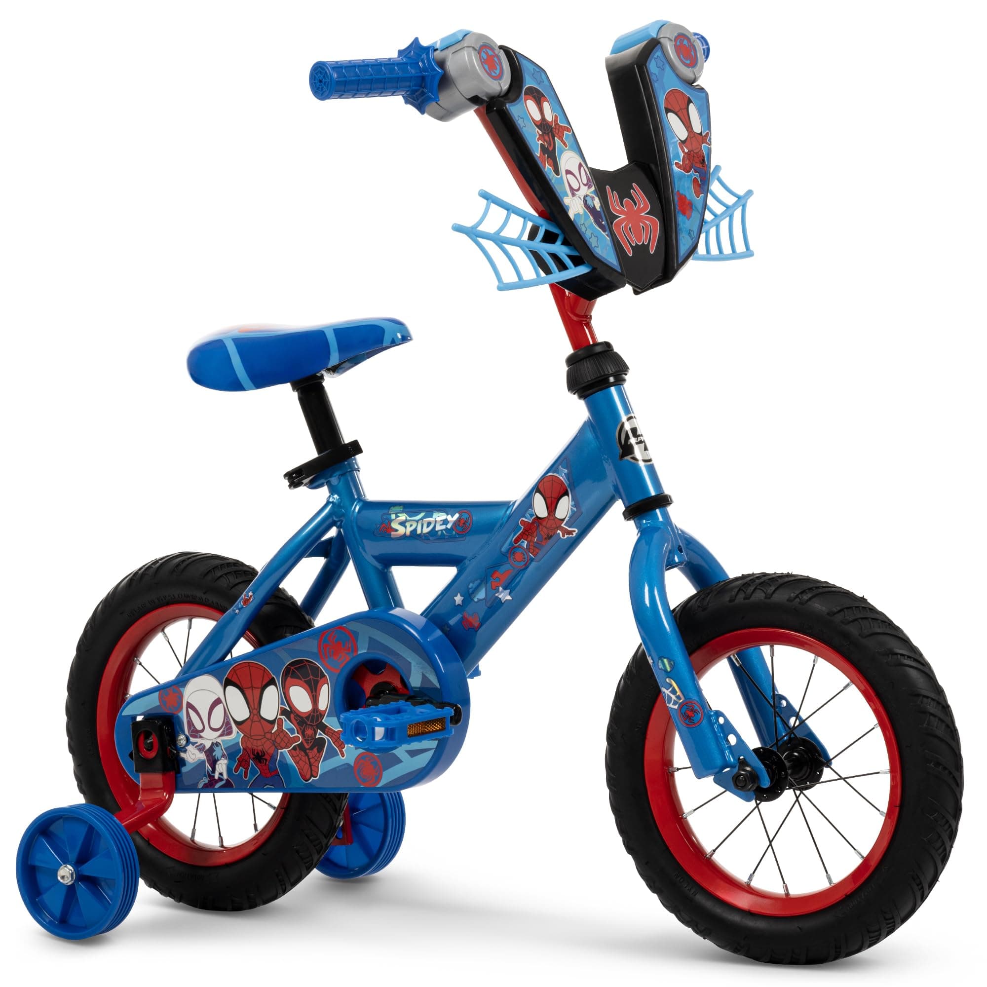 Huffy Disney and Marvel 12/16 Inch Boy's Bike for Kids, Multiple Color Options and Designs Available, Ideal for Ages 3+ Years Old, Removable Training Wheels, Adjustable Seat, Simple Coaster Brake