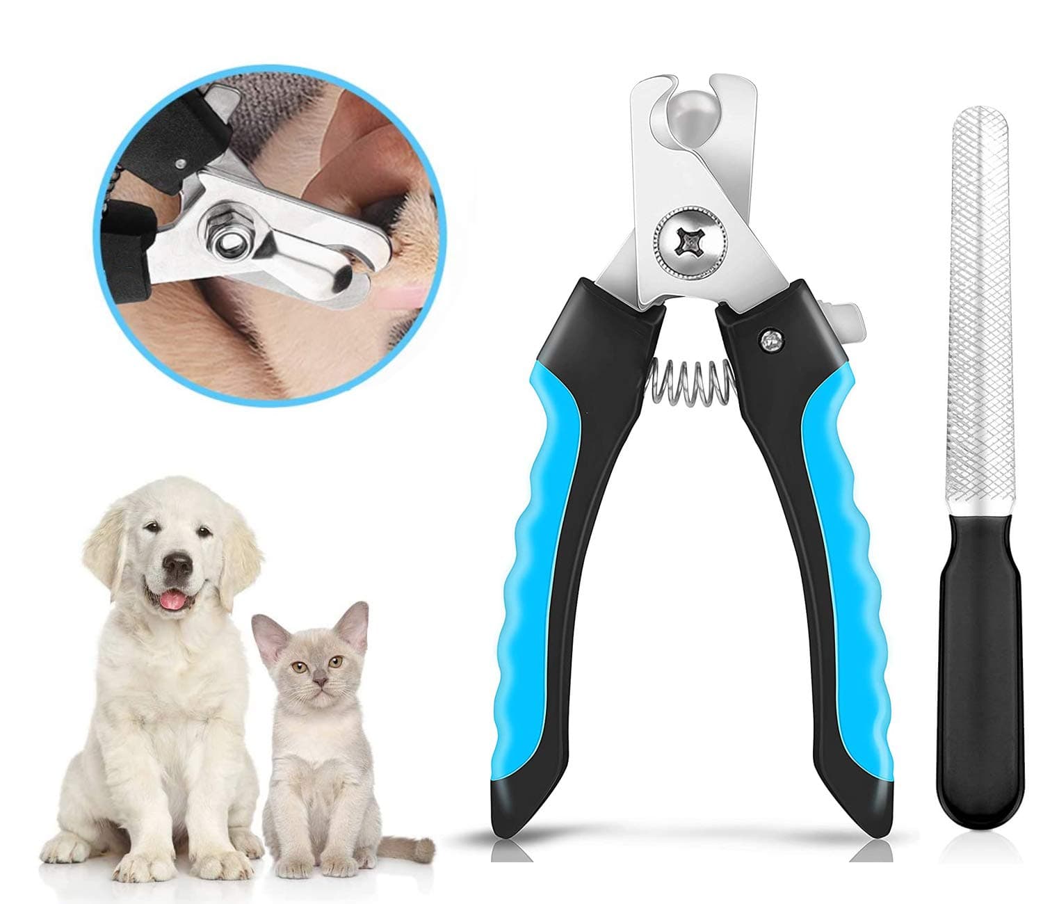 YIKEF Pet Nail Clipper Animal Claws Scissor Cut Set Kit Stay Peaked Pet Nail Clippers Dog Nail Clippers Stainless Steel Claw Cutters for Dogs Cats Birds Cat Nail Trimmer with Sturdy Non Slip