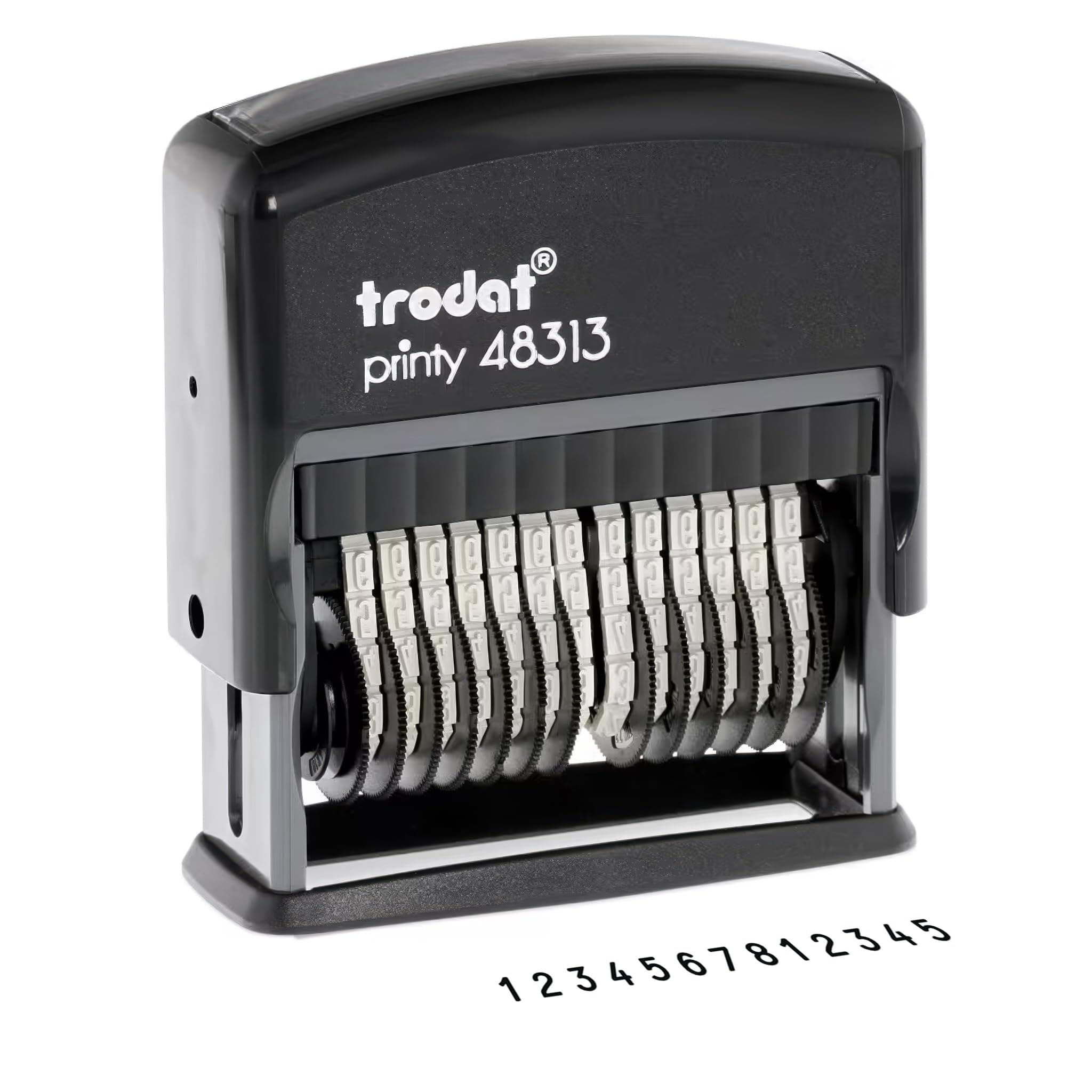 Trodat 13-Digit Self-Inking Number Stamp, Rotating 0–9 Numberer for Office, Inventory, Invoices, Packaging, Clean, Consistent Impressions, 0.125" x 1.3"