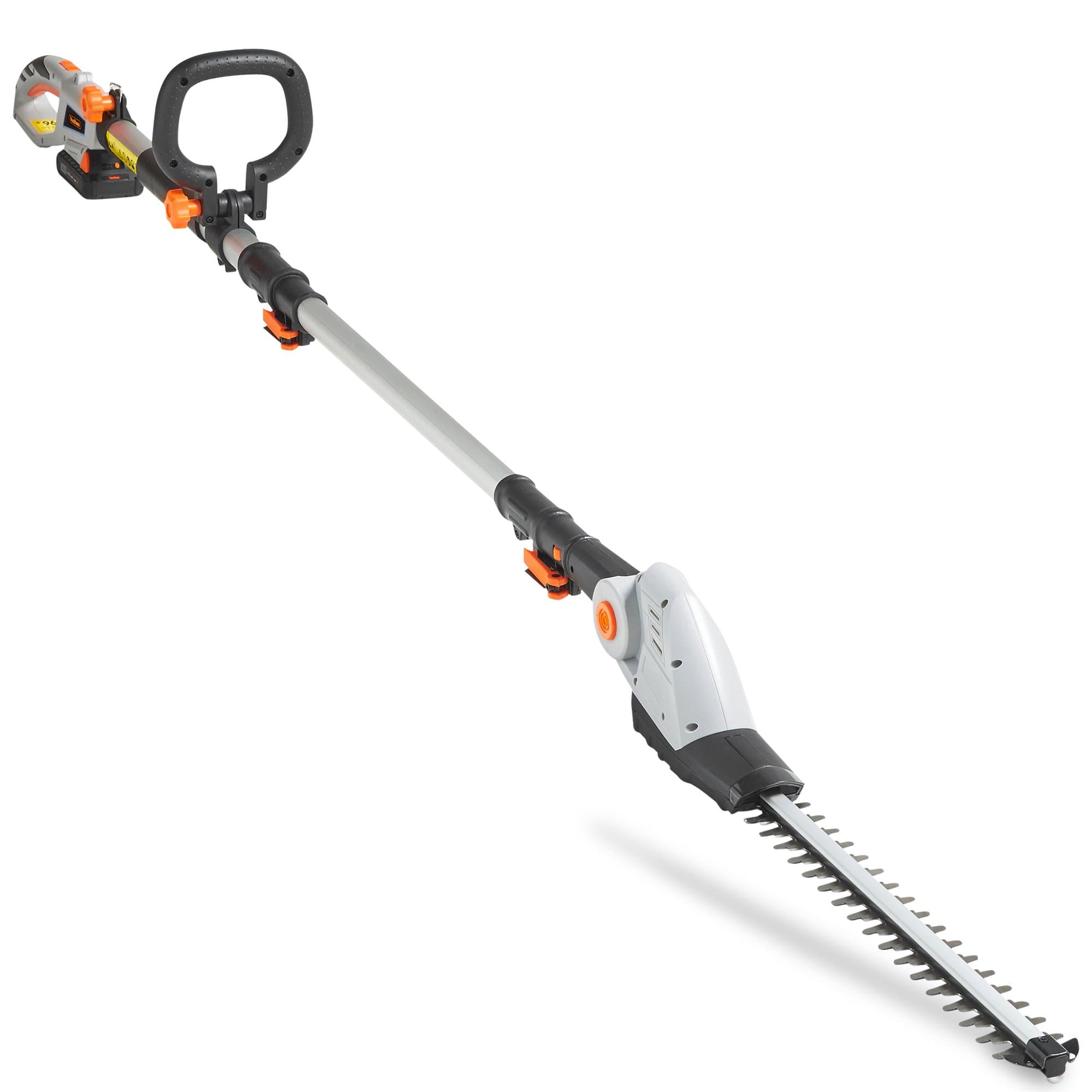 VonHaus Pole Hedge Trimmer Cordless – Long Reach Telescopic Extendable Cutter for Hedges, Bushes, Branches, Shrubs – 20V Battery, Charger, Shoulder Strap, 135° Adjustable Head, Dual Action Blades