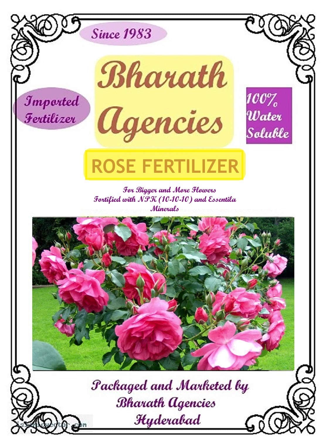 Bharath Agencies - Rose Flower Fertilizer - Rose Flower Food - Rose Flower Nutrient - 500 Grams