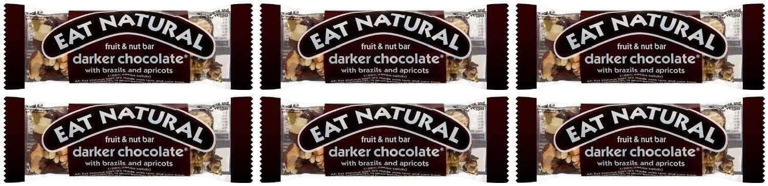 (6 PACK) - Eat Nat Dark 70% Chocolate Brazils & Apricot Bar | 12 X 45g | 6 PACK - SUPER SAVER - SAVE MONEY