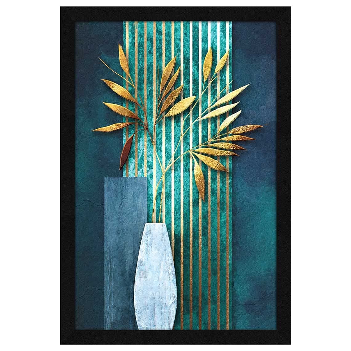 ArtX Paper Flower Vase Painting for Wall Decoration, Wall Painting for Living Room, Multicolor, Floral, 12.0 X 18.0 inches, Set of 1