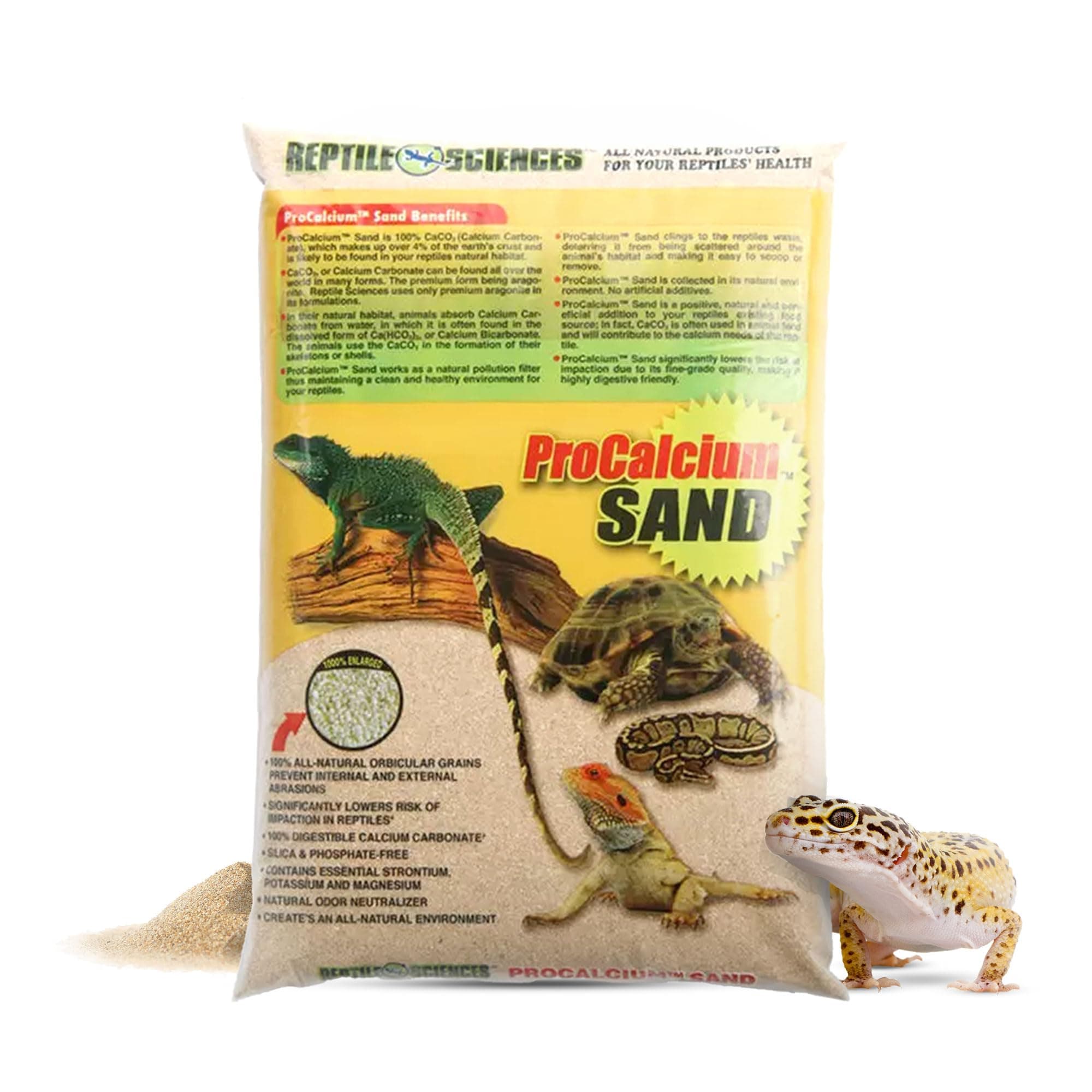 Natural Sedona Pro-Calcium Terrarium Sand - 10 lbs - Natural Substrate for Reptile Habitats, Supports Digging & Terrarium Aesthetics