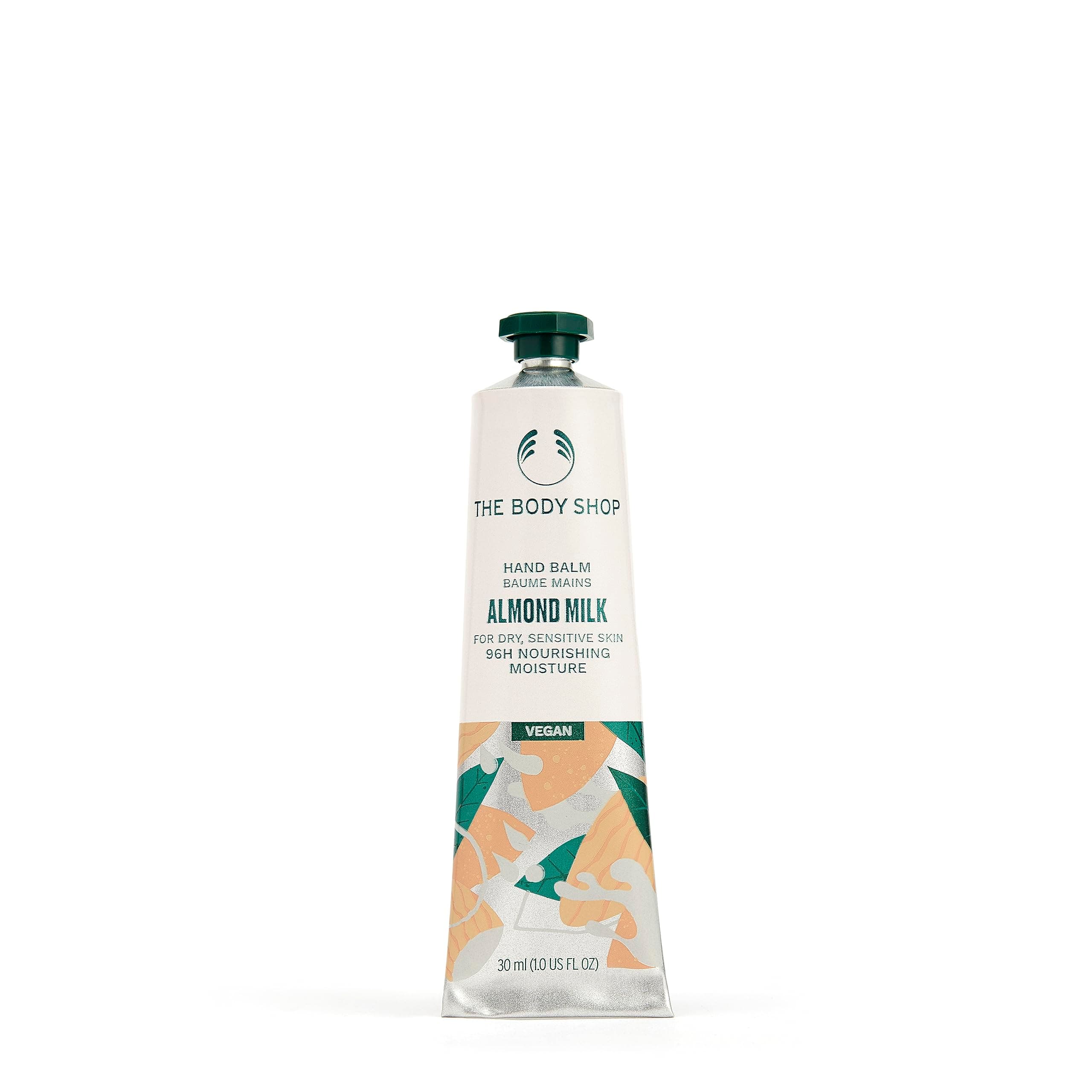 The Body Shop Almond Milk Hand Balm (1x 30ml), Vegan Hand Cream Suitable for Dry Hands, Shea Butter Hand Cream, Fast-Absorbing Mini Hand Moisturiser