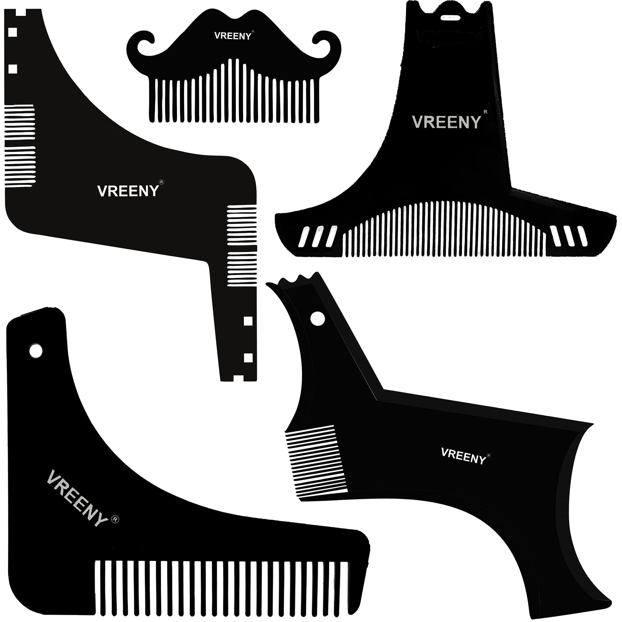 VREENY Beard Shaper Tool Comb Beard Shaping tool Beard Comb for Men Home and Salon Use Men Beard Accessories Beard Care Set Multi Purpose Grooming kit Upgraded Beard Shaper Tool Set