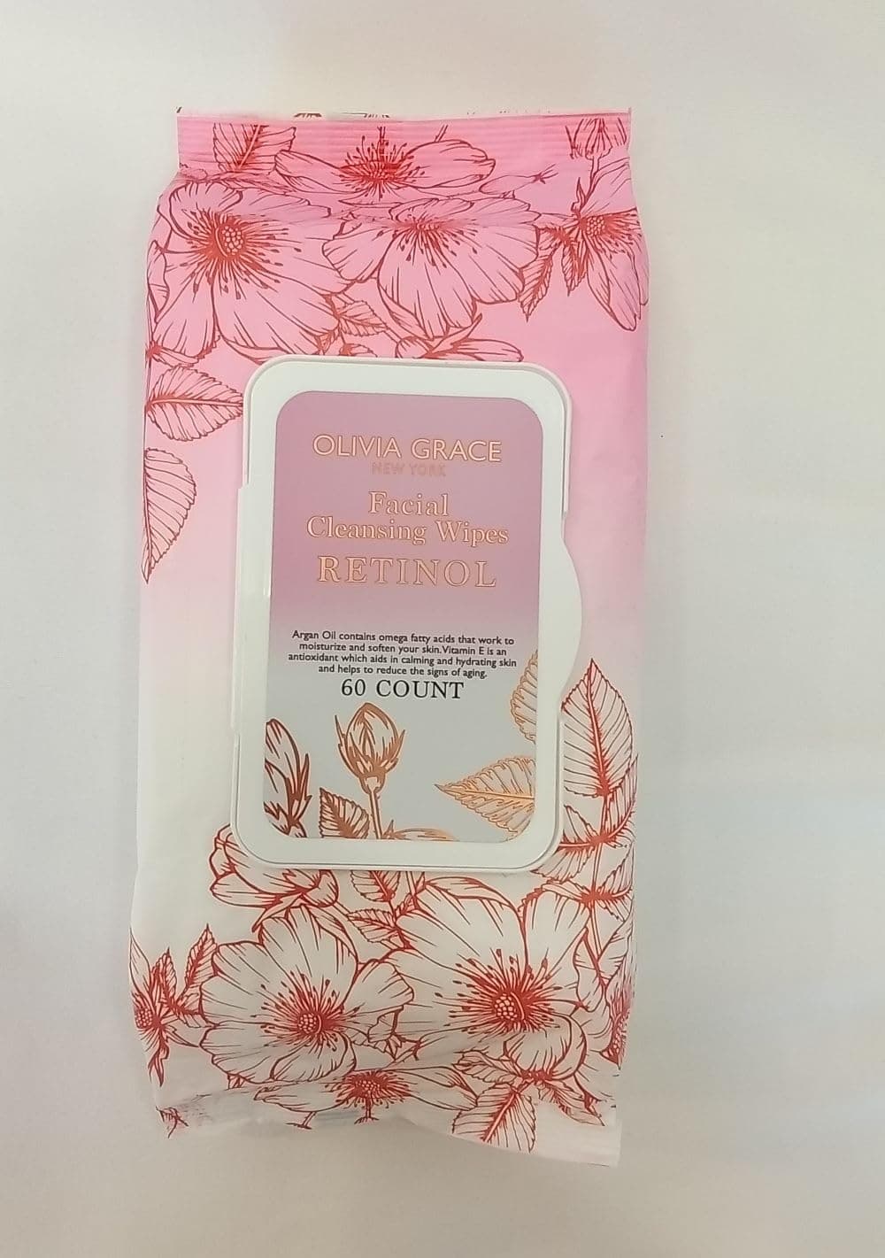 Olivia Grace Facial Cleansing Wipes 60 count (Retinol)