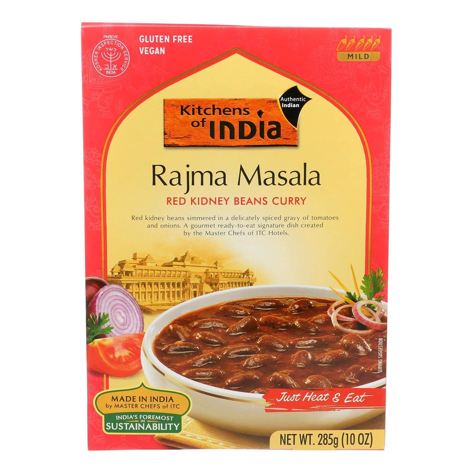 Kitchen Of India Dinner - Red Kidney Beans Curry - Rajma Masala - 10 oz - case of 6 -