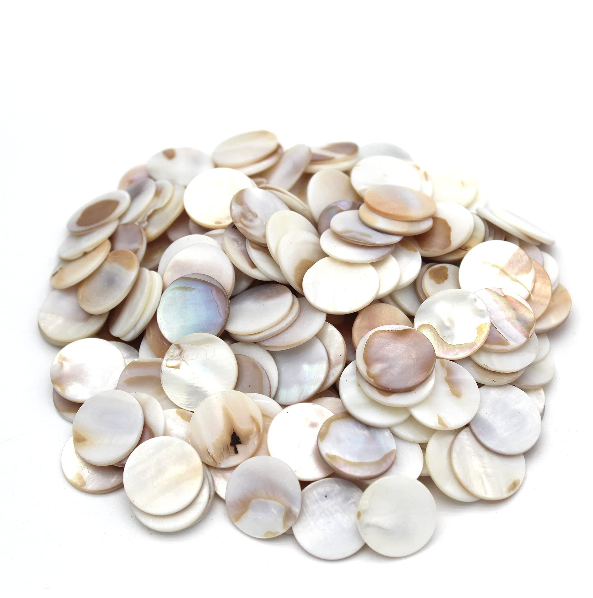 300 Pieces Round of Bulk Natural Mother of Pearl Mosaic Tiles, for Home Decoration and Handmade Crafts, Diameter 0.8"