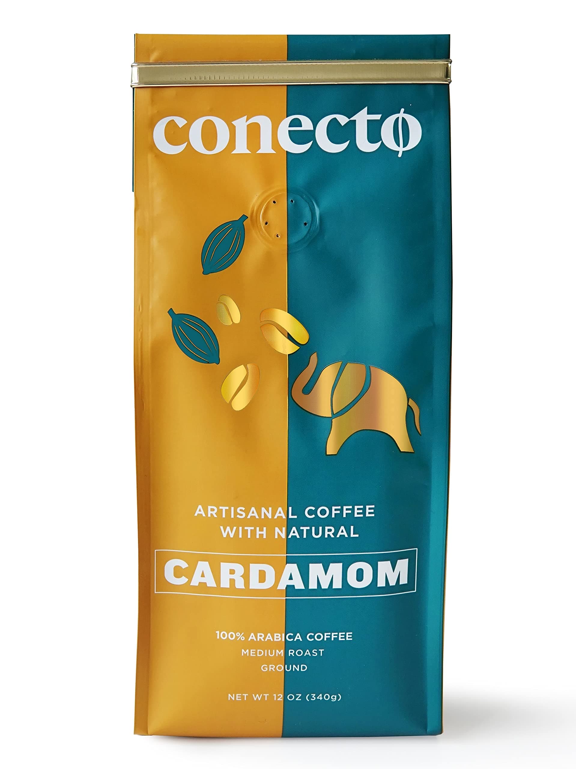 Cardamom Coffee: 100% Natural and Artisanal, Guatemalan Arabica Ground Coffee Flavored with Clay Pot Roasted Cardamom, Medium Roast and Mild Acidity (Ground 12oz)
