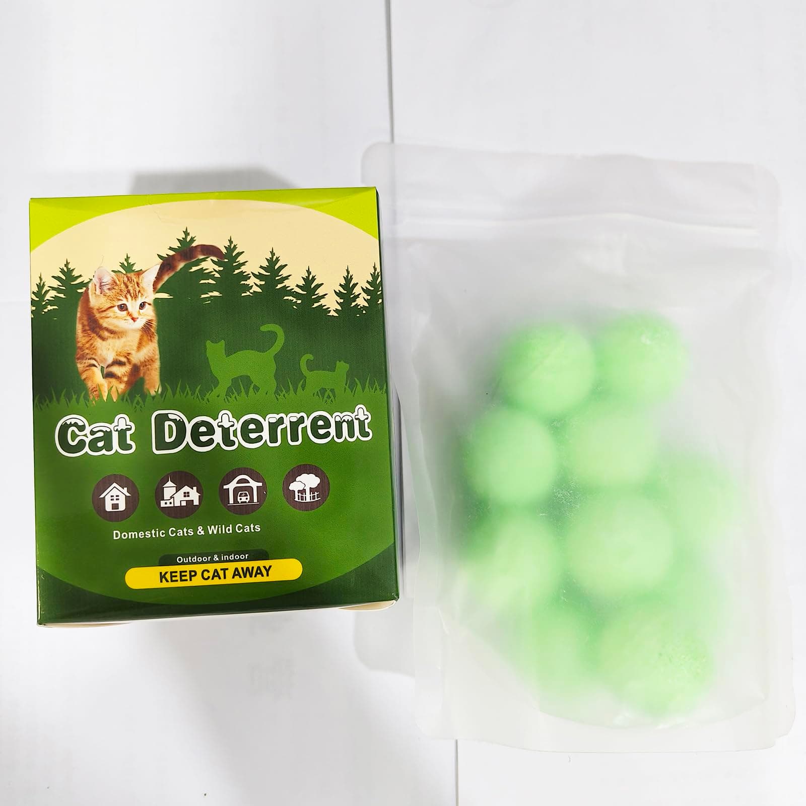 apohen Cat Repellent Outdoor, Dog Repellent, Natural Peppermint Oil Cat&Dog Deterrent Outdoor and Indoor, Keep Cats Out of Yard Permanently, Protect Your Yard and Furniture, 10 Count (Pack of 1)