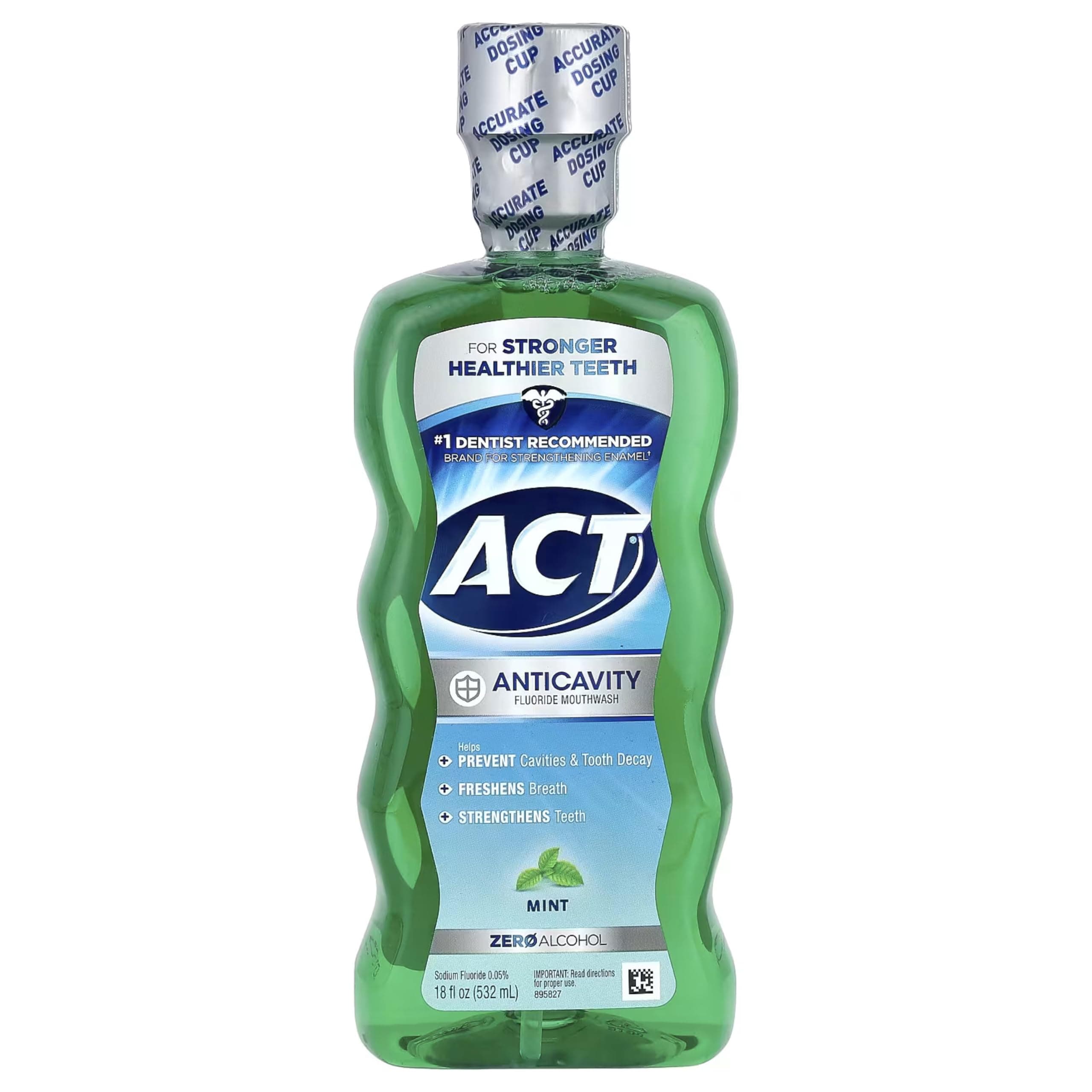 Act Anticavity Fluoride Mouthwash Mint 18 fl oz (Pack of 3)