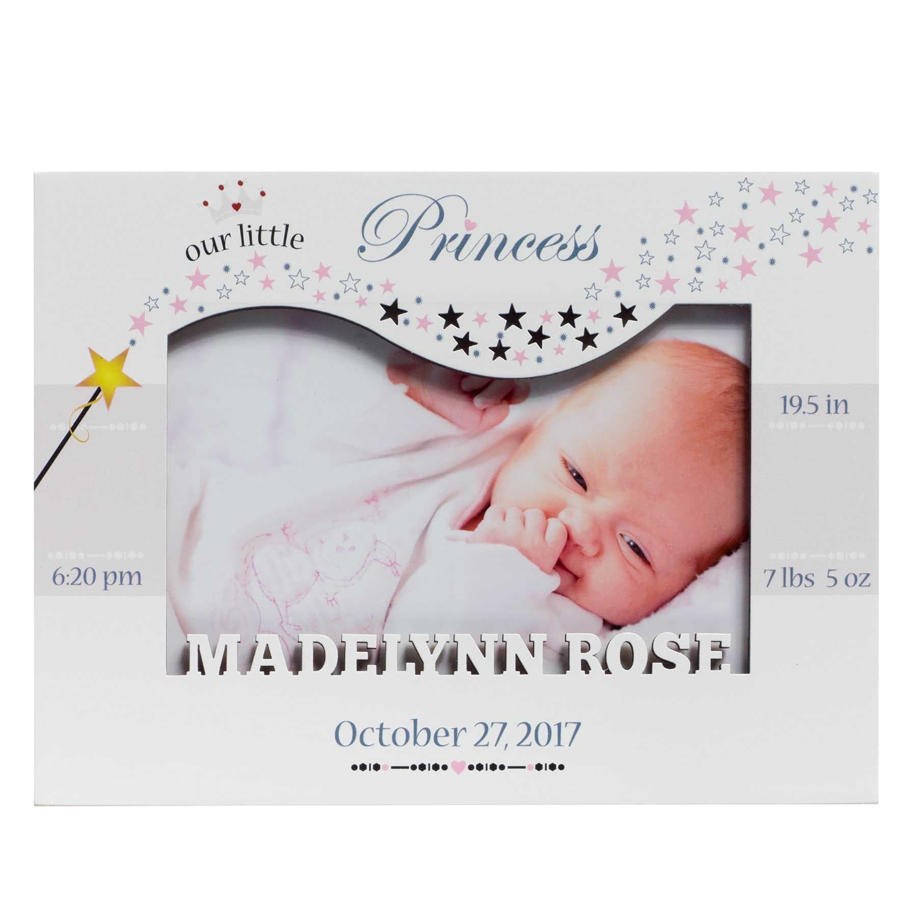 Personalized Baby Picture Frame, Baby Girl Picture Frame, New Baby Girl Frame, Baby Girl Frame, Picture Frame Baby Girl, Princess Frame with Silhouette Name