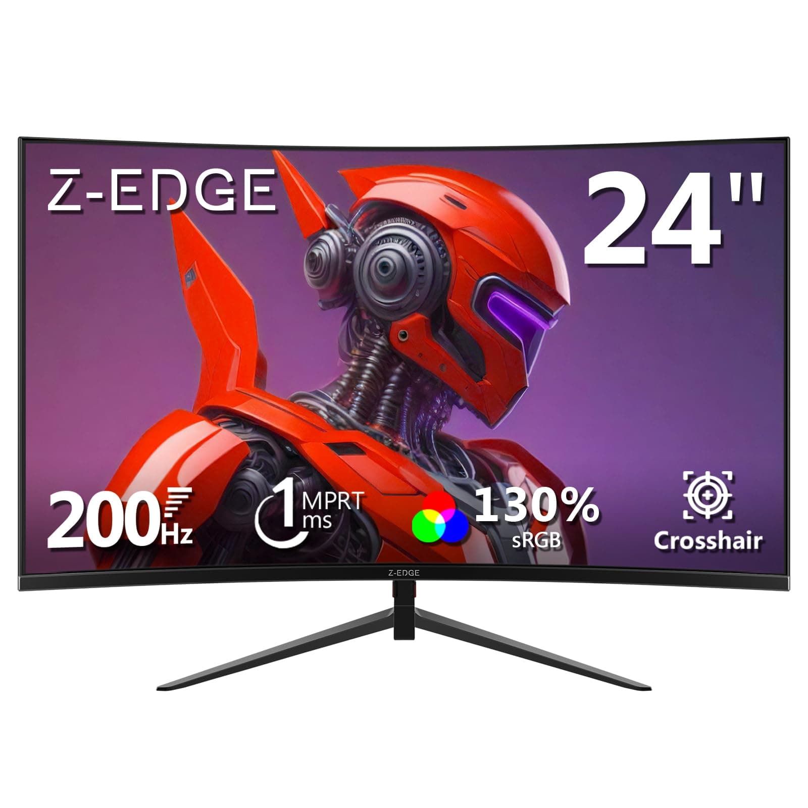 Z-Edge UG24 Z-Edge 24 Inch Curved Gaming Monitor Full HD 180Hz(DP) 144Hz(HDMI) 1ms MPRT, 300cd/m² Brightness, 1650R Curved Screen, FreeSync, HDMI DP Port, 2x 2W Speakers - Black