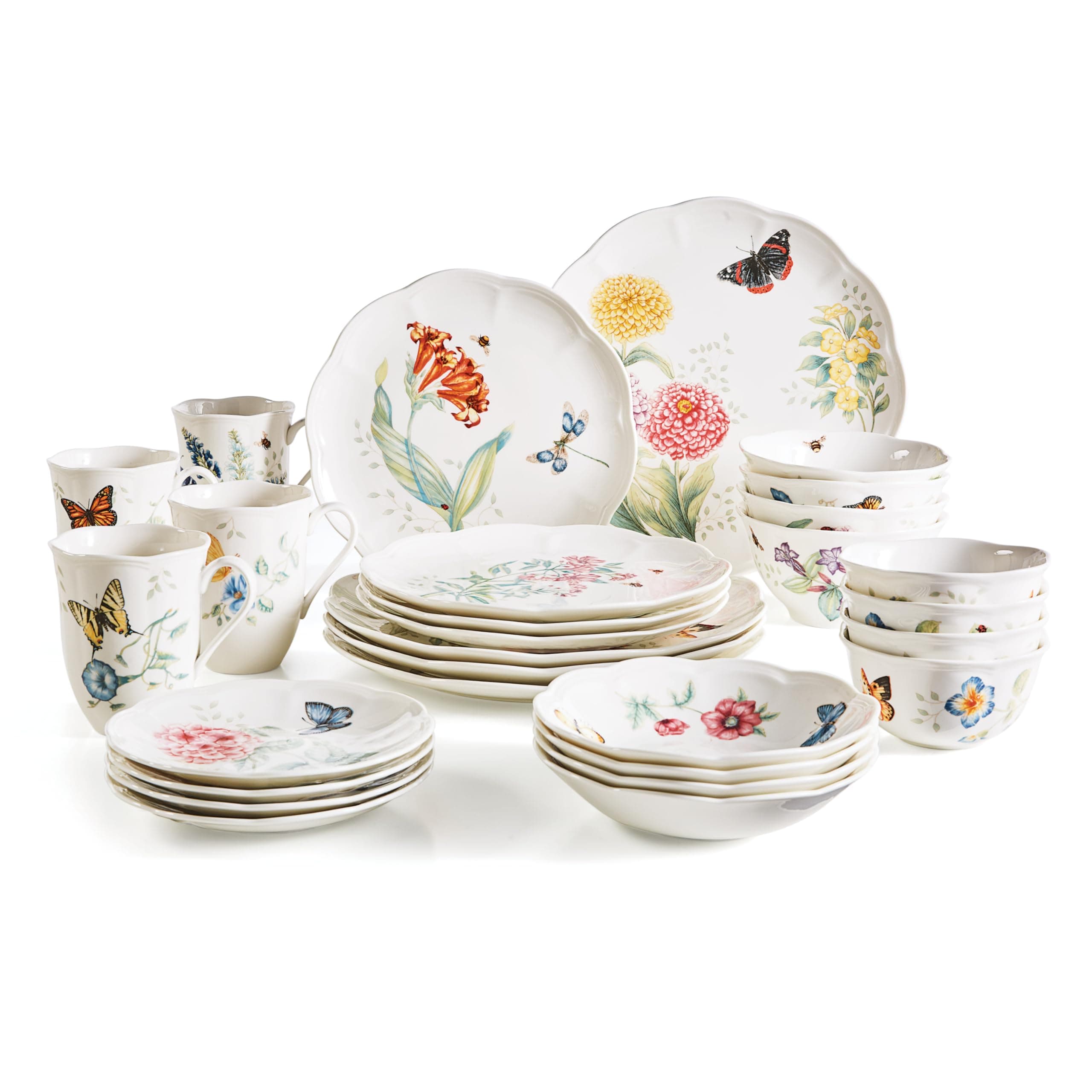 Lenox 28 Piece Butterfly Meadow Classic Dinnerware Set