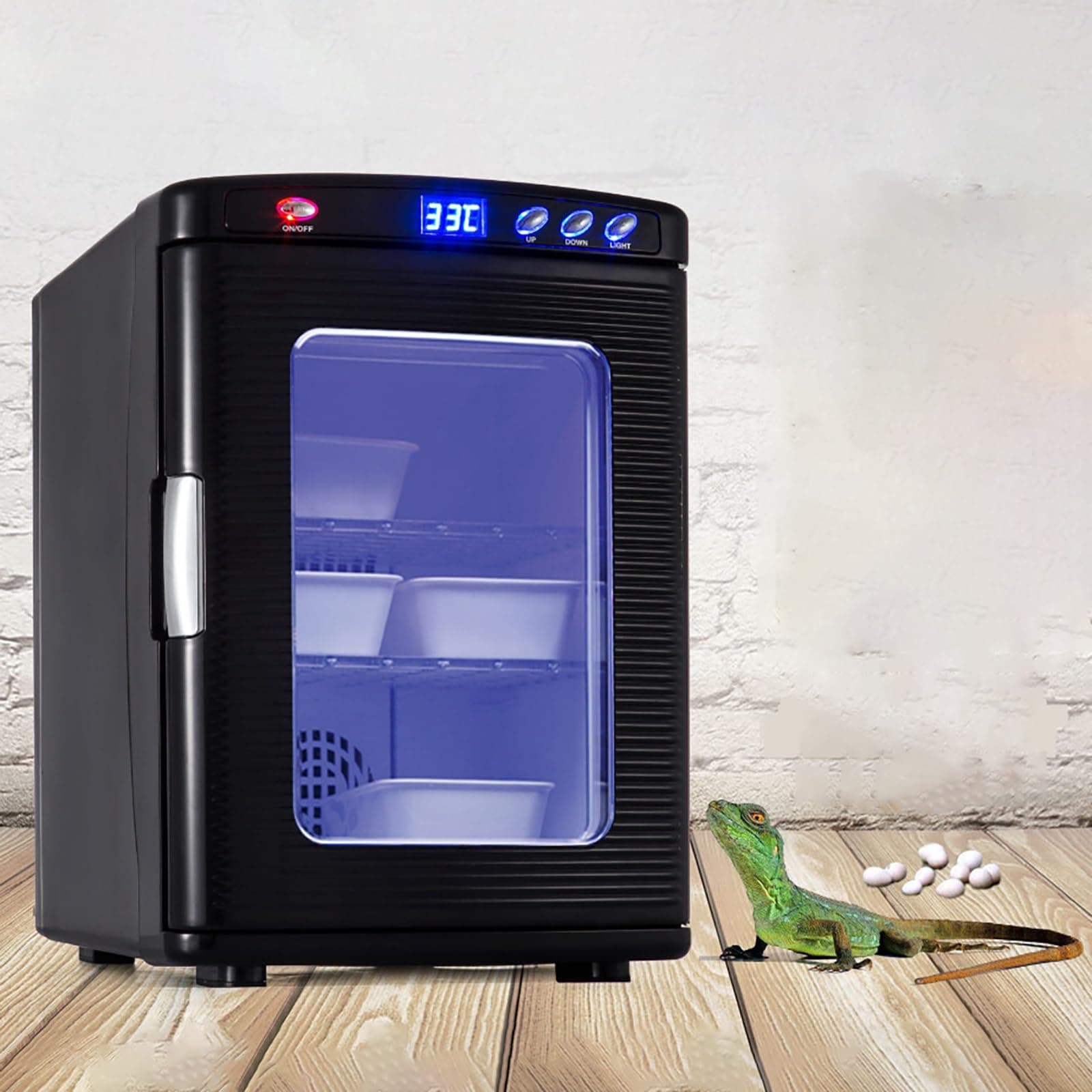 Reptile Incubator,Heating 5-60°C Reptile Egg Incubator,Heat Only, Ambient + 1 To 60 Degrees C Temperature Range, 100-240V,Work For Small Reptiles