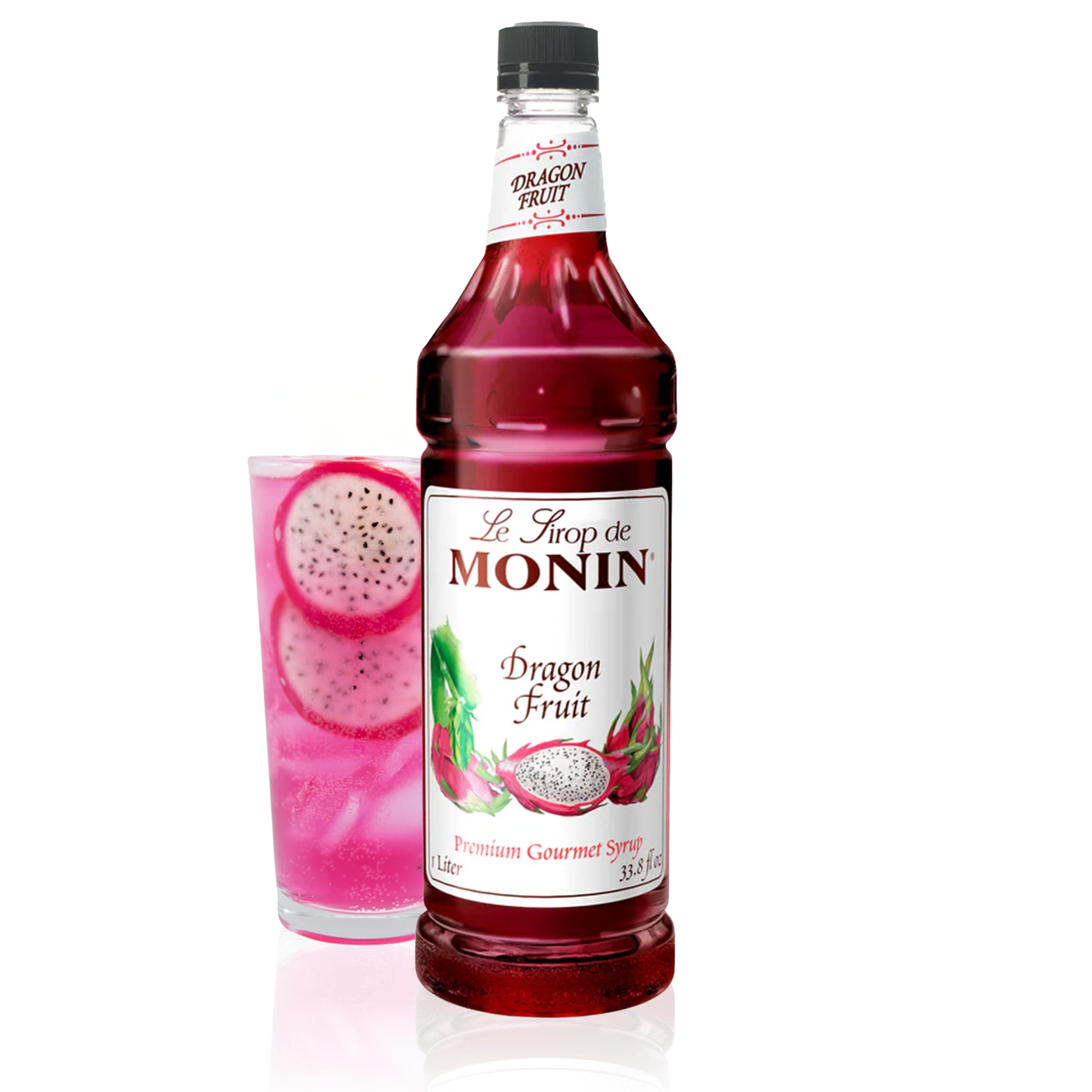 Dragon Fruit Syrup, Great for Cocktails and Teas, Gluten-Free, Non-GMO (1 Liter)