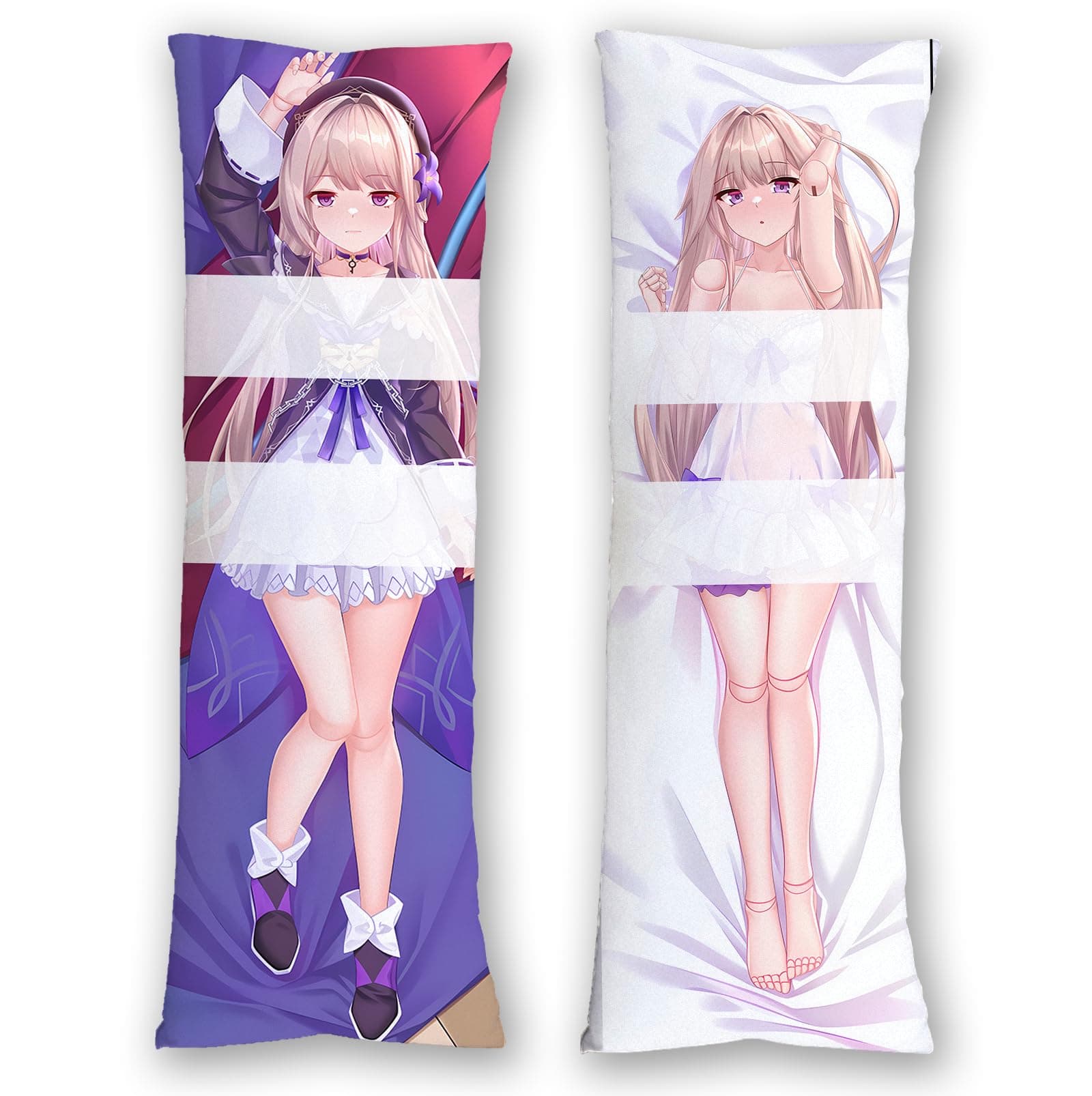 Herta Body Pillows Cover Pillowcase Hugging Soft Double-Sided Printed Waifu Girl Dakimakura 59" x 20"