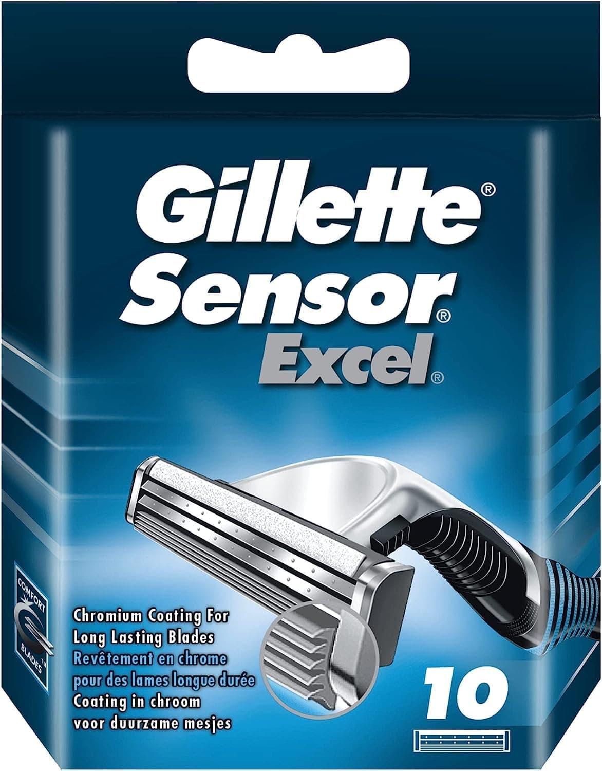 Gillette Sensor Excel Refill Razor Blades for Men – 10 Count | Dual Comfort Blades for Smooth, Close Shave | Fits Sensor & Sensor Excel Razors (pack of 1)