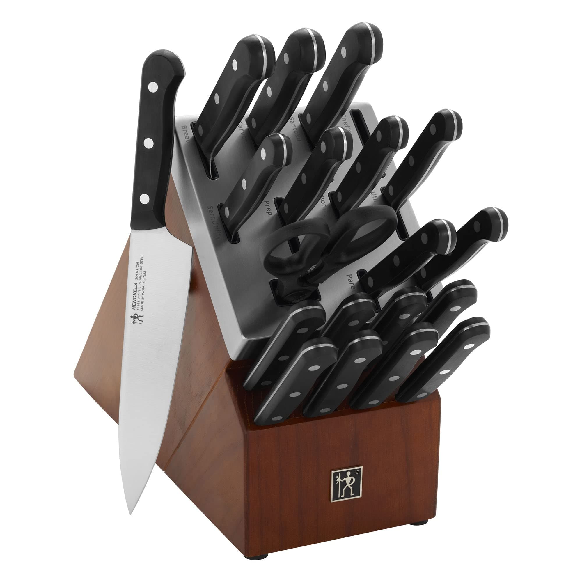 Solution Razor-Sharp 20-pc Knife Set, Chef Knife, Bread Knife, Steak Knife, German Engineered Informed by 100+ Years of Mastery