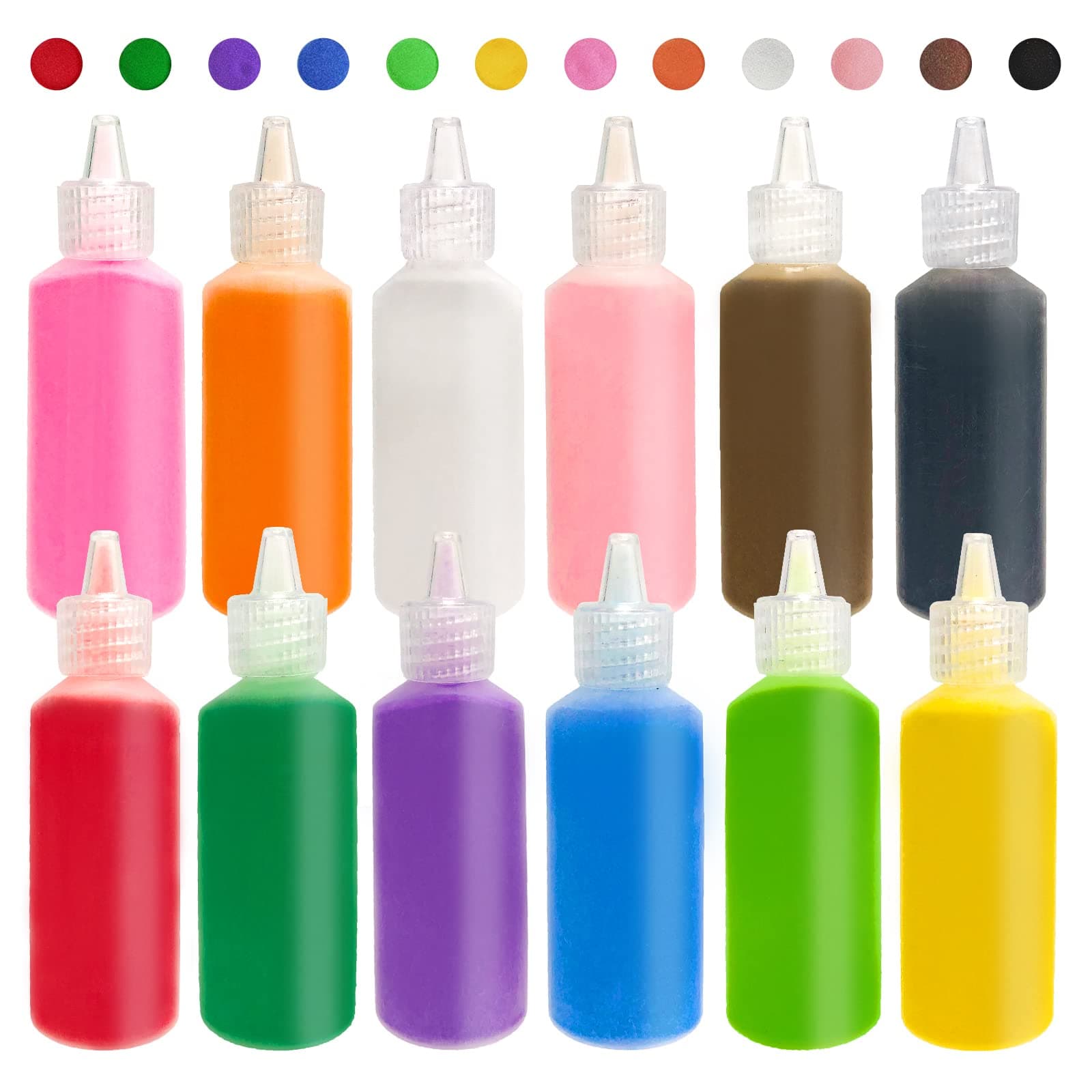 12 PCS Art Sand, 1.25oz Bottles DIY Arts and Crafts Kit, Rainbow Colored Sand for Kids' Arts & Crafts, Ages 3+