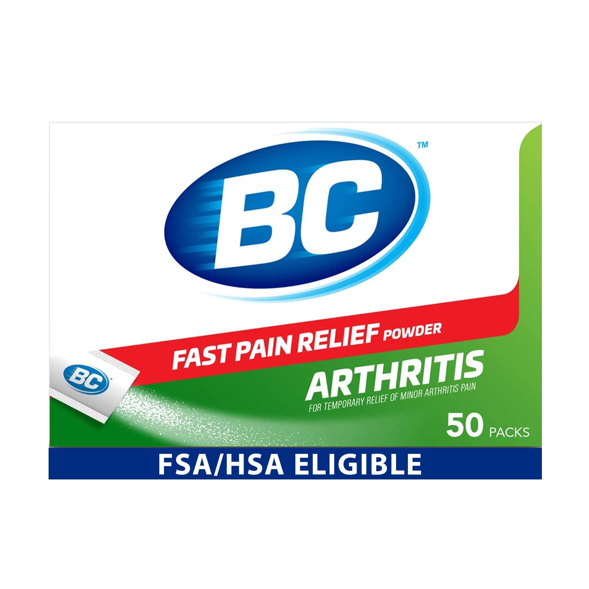 BC Pain Relief Powder, Arthritis Pain, 50 ct (Pack of 1)
