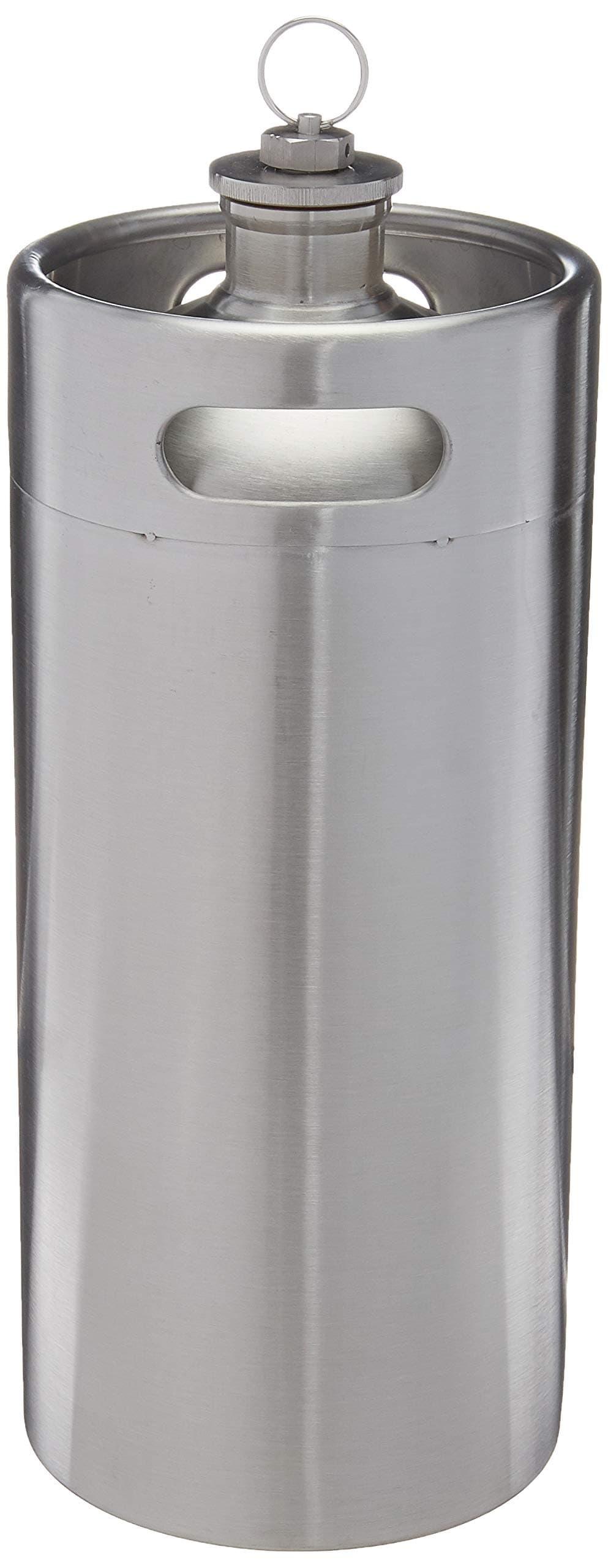 128 OZ Mini Keg Style Growler Stainless Steel Barrel Holds Beer Silver, 3.6L
