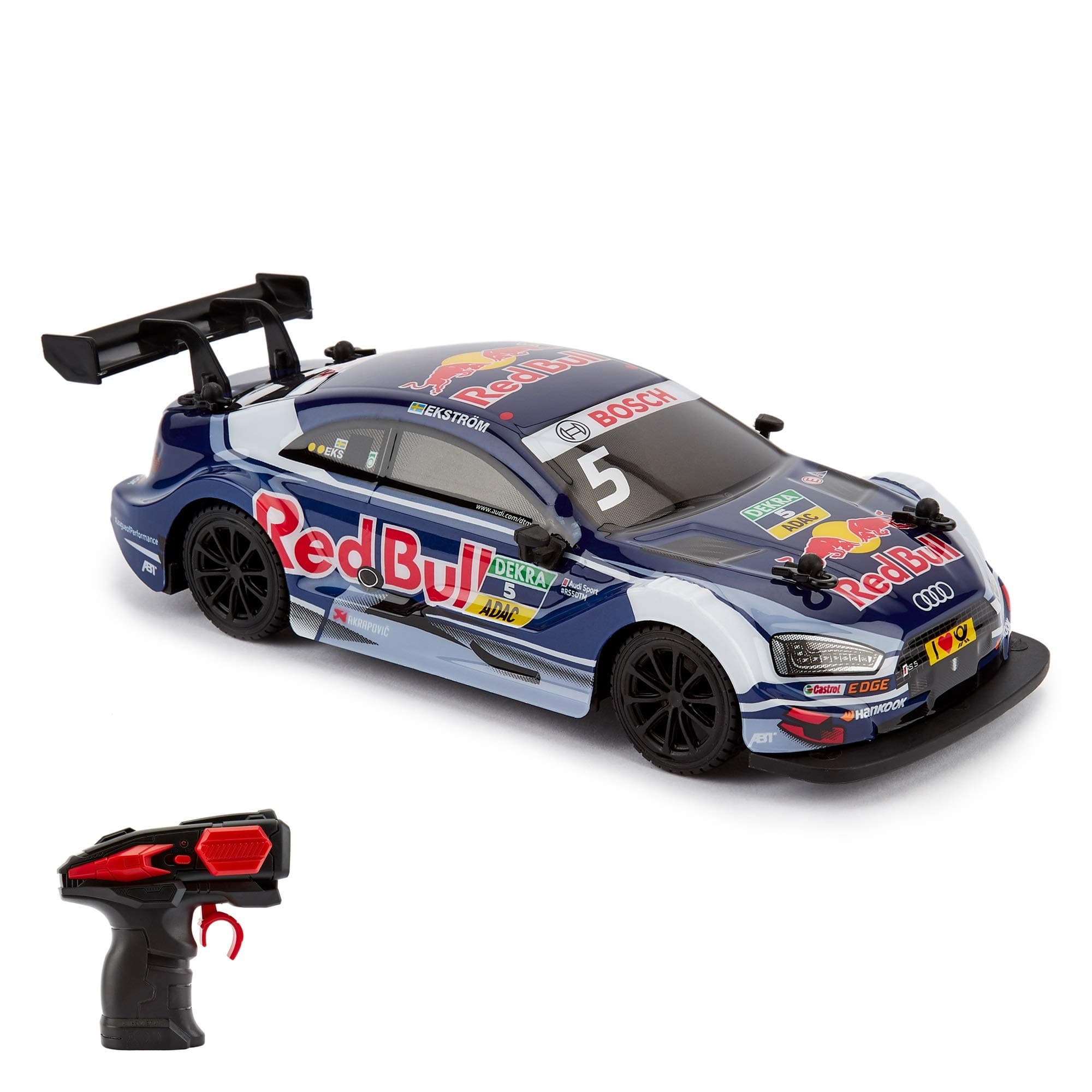 CMJ RC Cars 124RABL Audi RS5 DTM Officially Licensed Remote Control Car Toy 1:24 Scale 2.4Ghz Blue/Red Bull