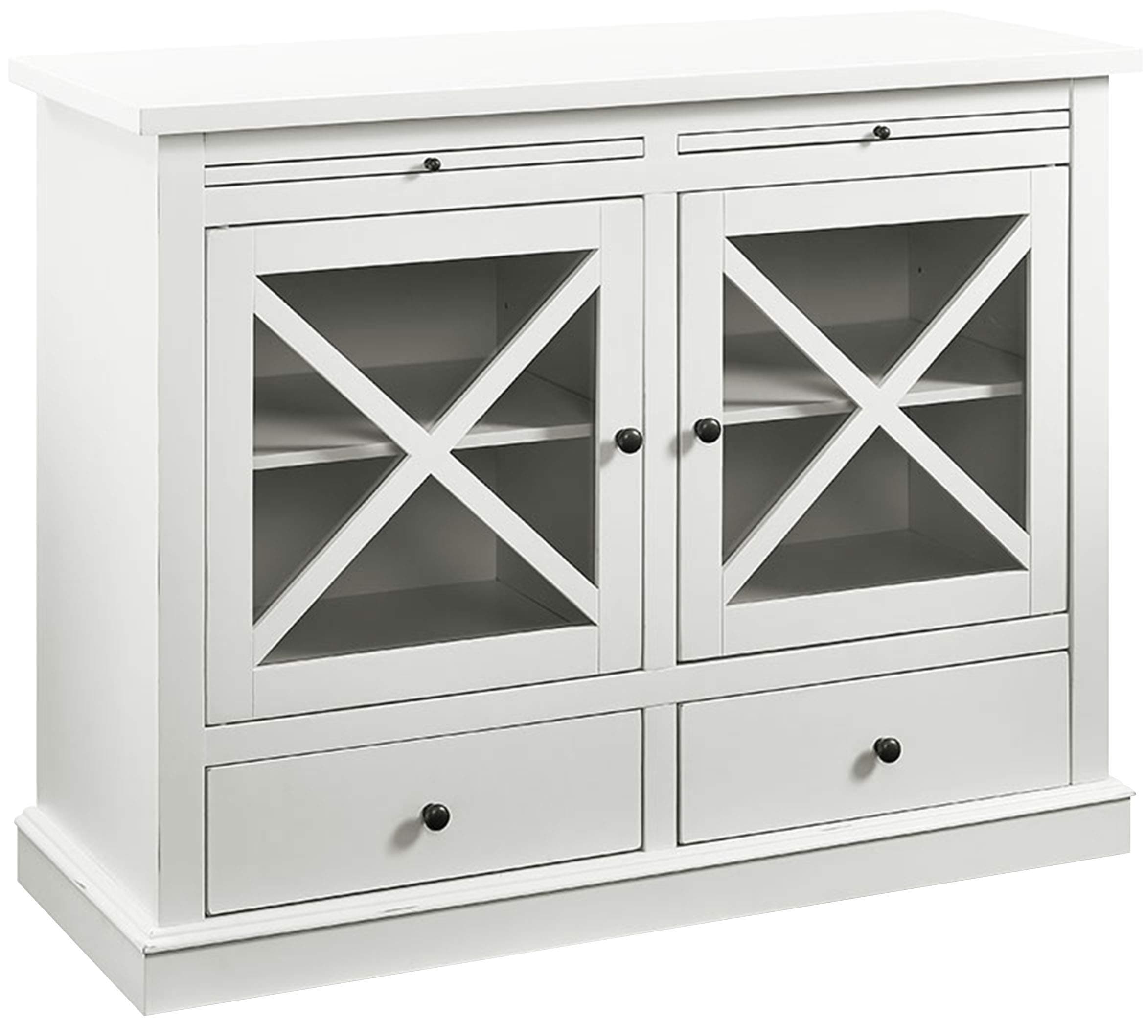 Crosley Furniture CF6121-WH Jackson Accent Cabinet with Glass Doors, White