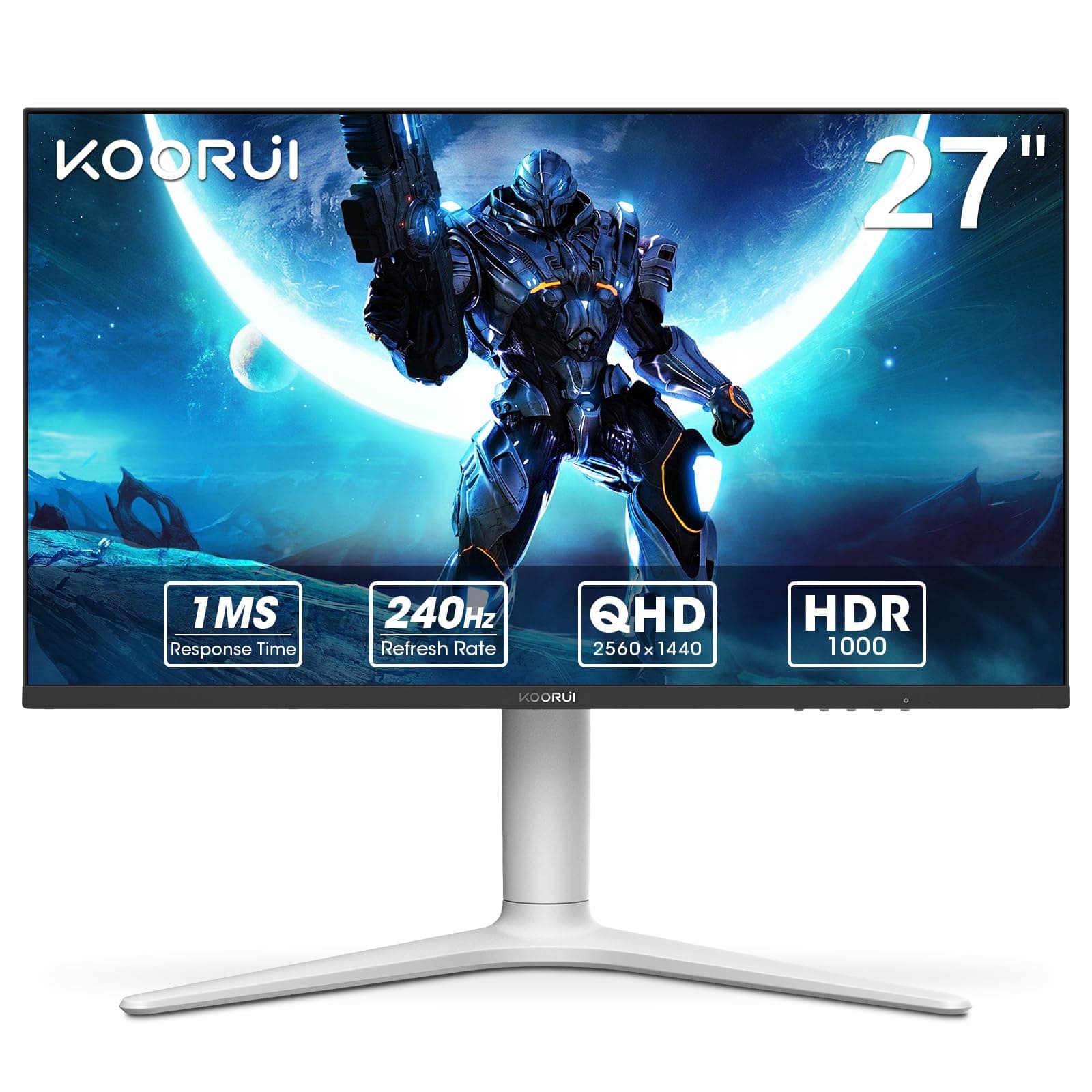 Gaming monitor 27 inches, PC screen QHD (2560 x 1440 p), 240Hz, VA Mini LED, 1 ms, Adaptive Sync, 2 x HDMI 2.0 & DPort 1.4, HDR 1000, DCI-P3 95%, VESA 75 x 75 mm, Eye Care, Height Adjustable