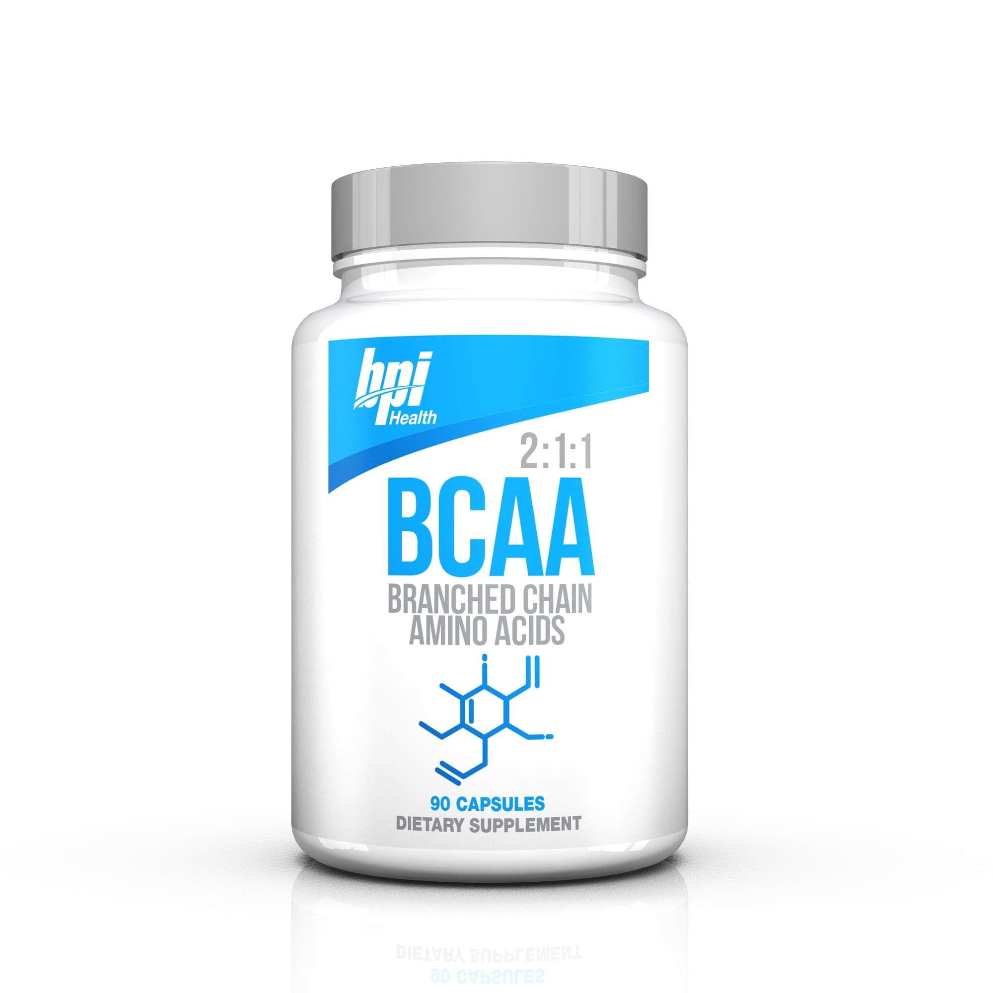 BPI Health BCAA - Branched Chain Amino Acids 2:1:1 Ratio - Promotes Muscle Growth, Recovery, Stamina, Endurance, 90 BCAA Capsules