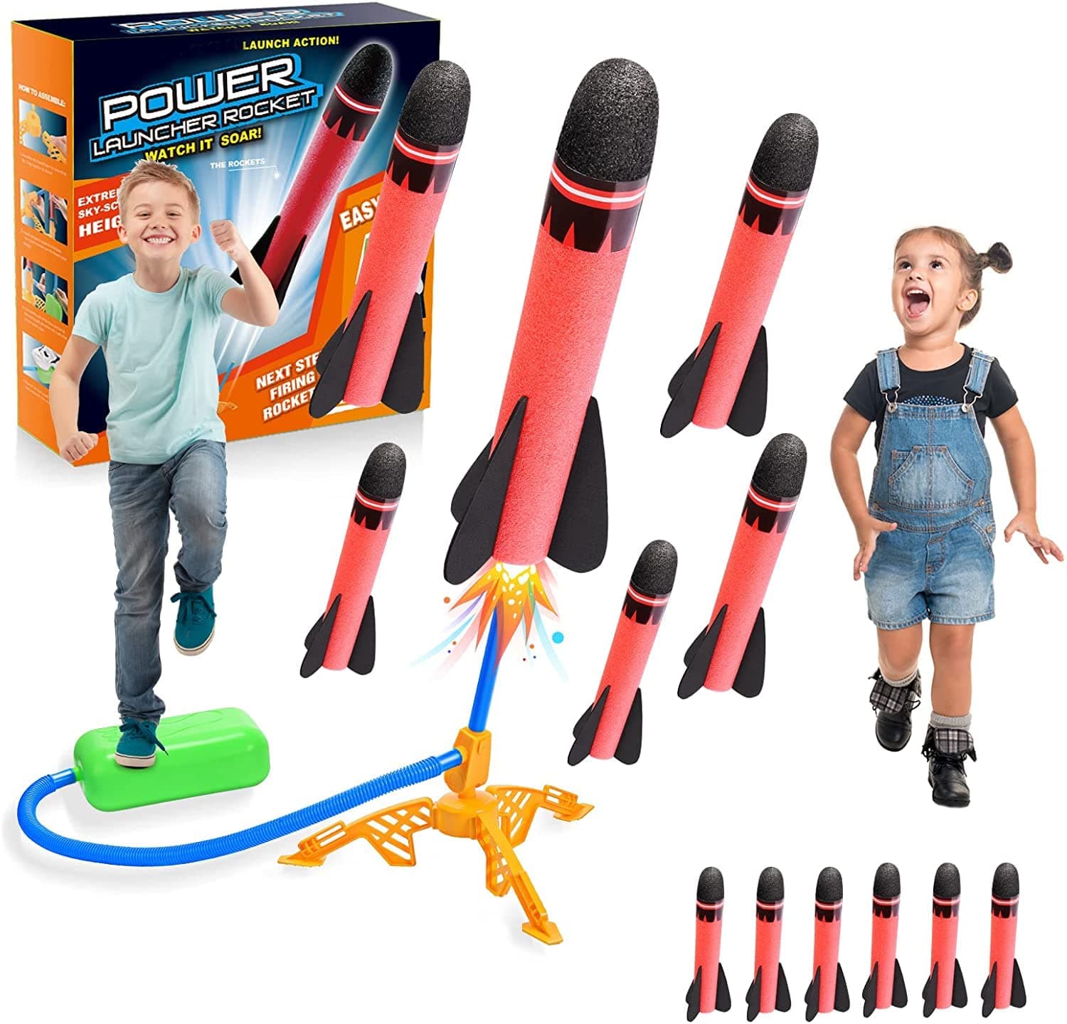 Boys Toys for 3-12 Years Old Boys, With 6 Powerful Foam Rocket -Kids Toys Garden Toys Boys Girls Gifts Age 3-9 Year Old Boys Toys Age 3-9 Outdoor Birthday Gifts for Kids Toy Rockets Garden Games
