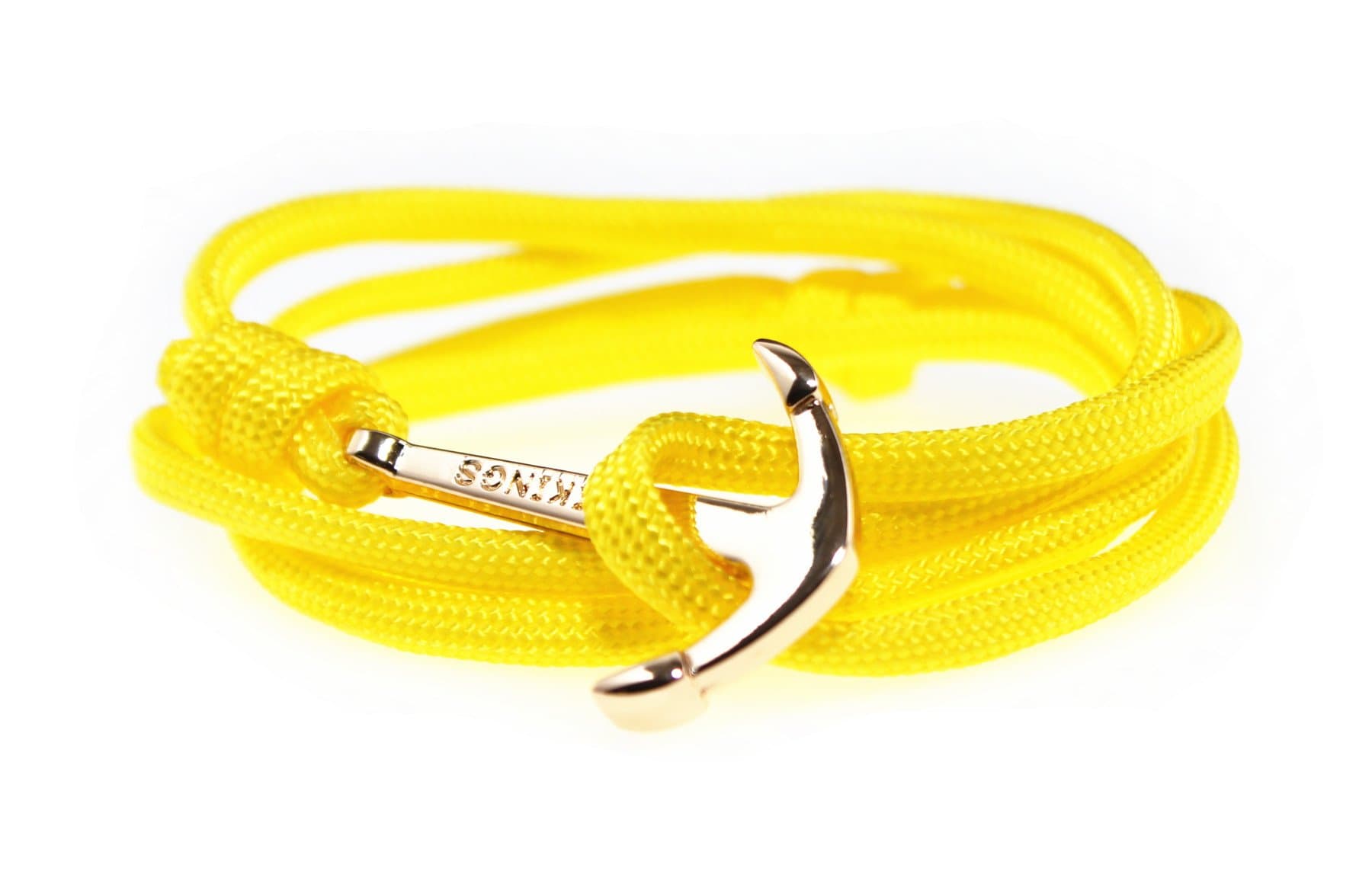 DreamMarker Happiness Jewelry Unisex Nylon Rope Sailing Vikings Wrap Bracelet Nautical Anchor Alloy Hook Clasp 30 Inches (Yellow/Gold)