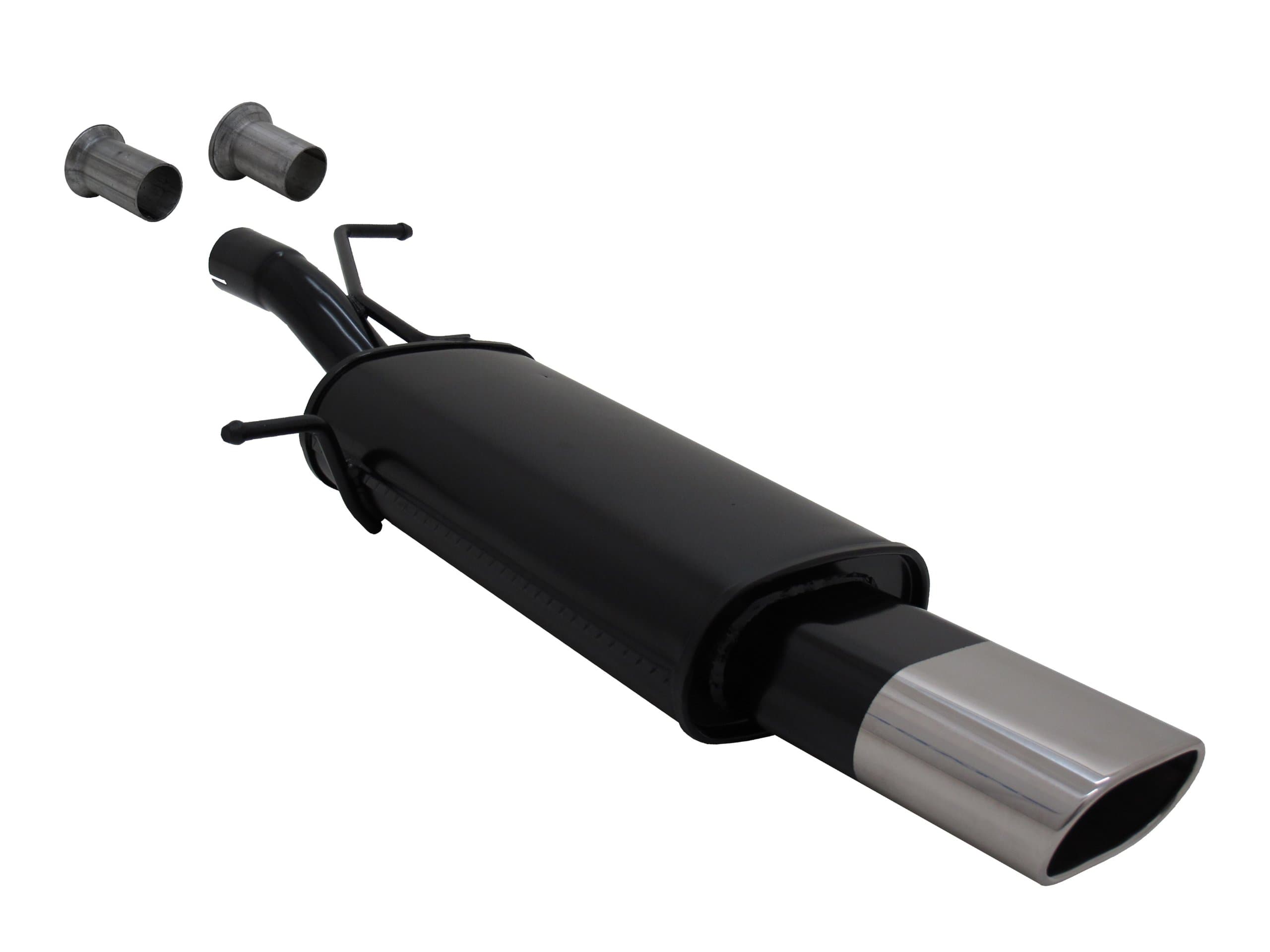 Novus sports exhaust silencer with stainless steel tip for 307 Type 3A/C Engine type 1,4i / 1,6i / 2,0i / 1,4 HDI / 1,6 HDI / 2,0 HDI alle ab Baujahr 2001 / from 2001 - Exhaust type 135 x 75 mm oval P/N A3072E0